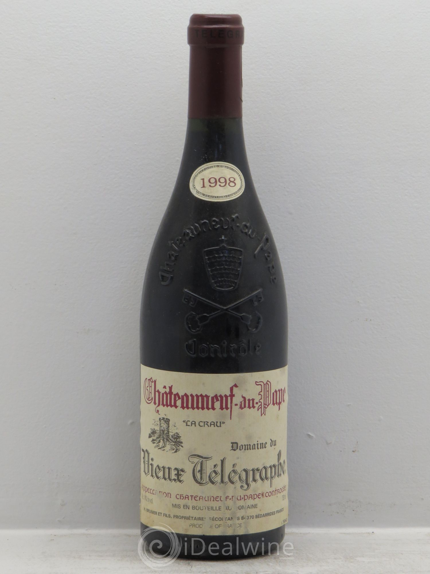 Châteauneuf-du-Pape Vieux Télégraphe (Domaine du) Vignobles Brunier 1998 - Lot de 1 bouteille - 0