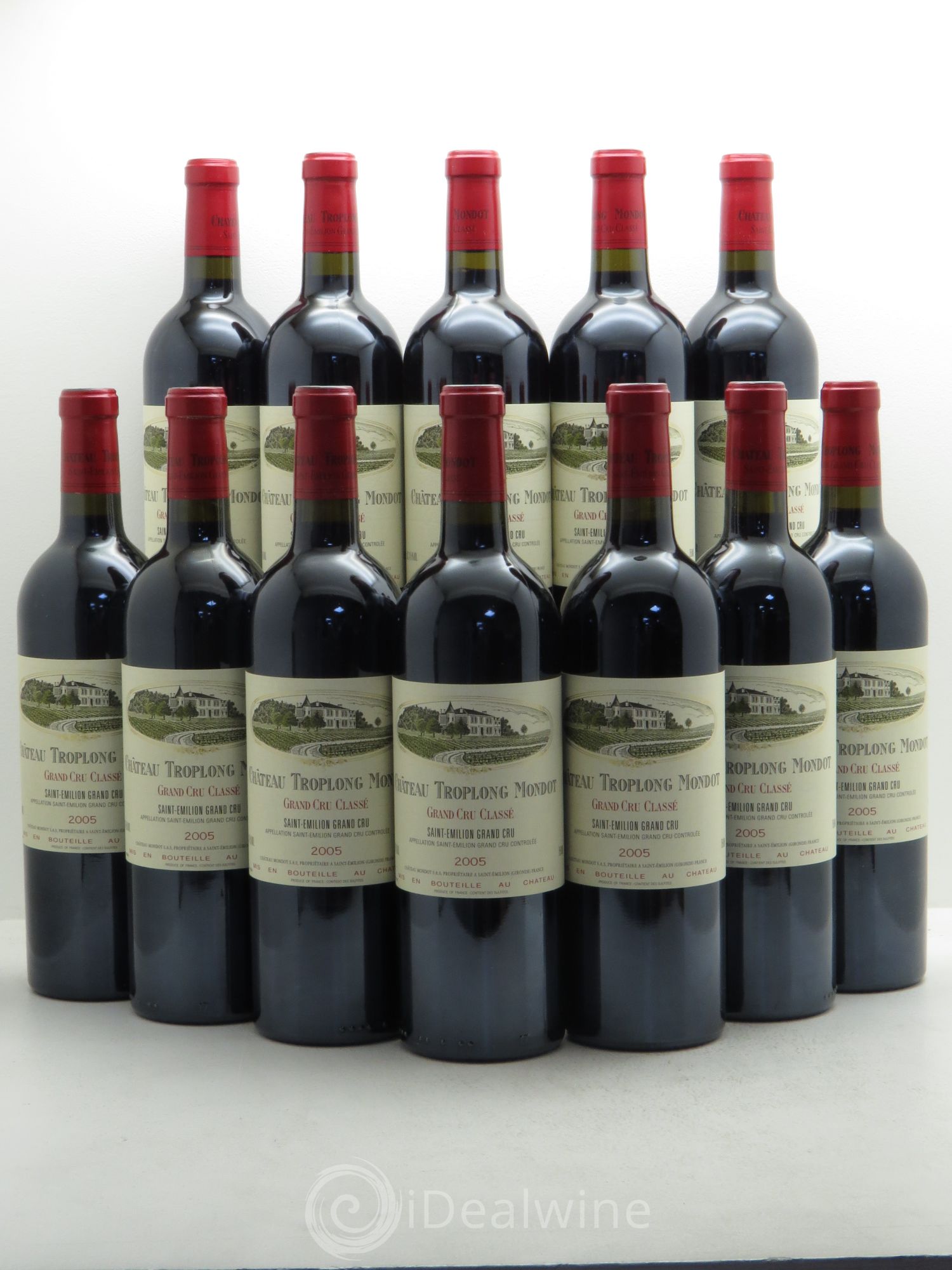 Château Troplong Mondot 1er Grand Cru Classé B 2005 - Lot de 12 bouteilles - 0