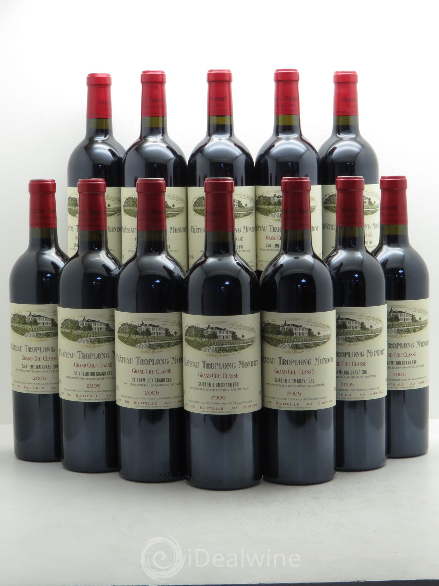 Château Troplong Mondot 1er Grand Cru Classé B 2005 - Lot de 12 bouteilles - 0