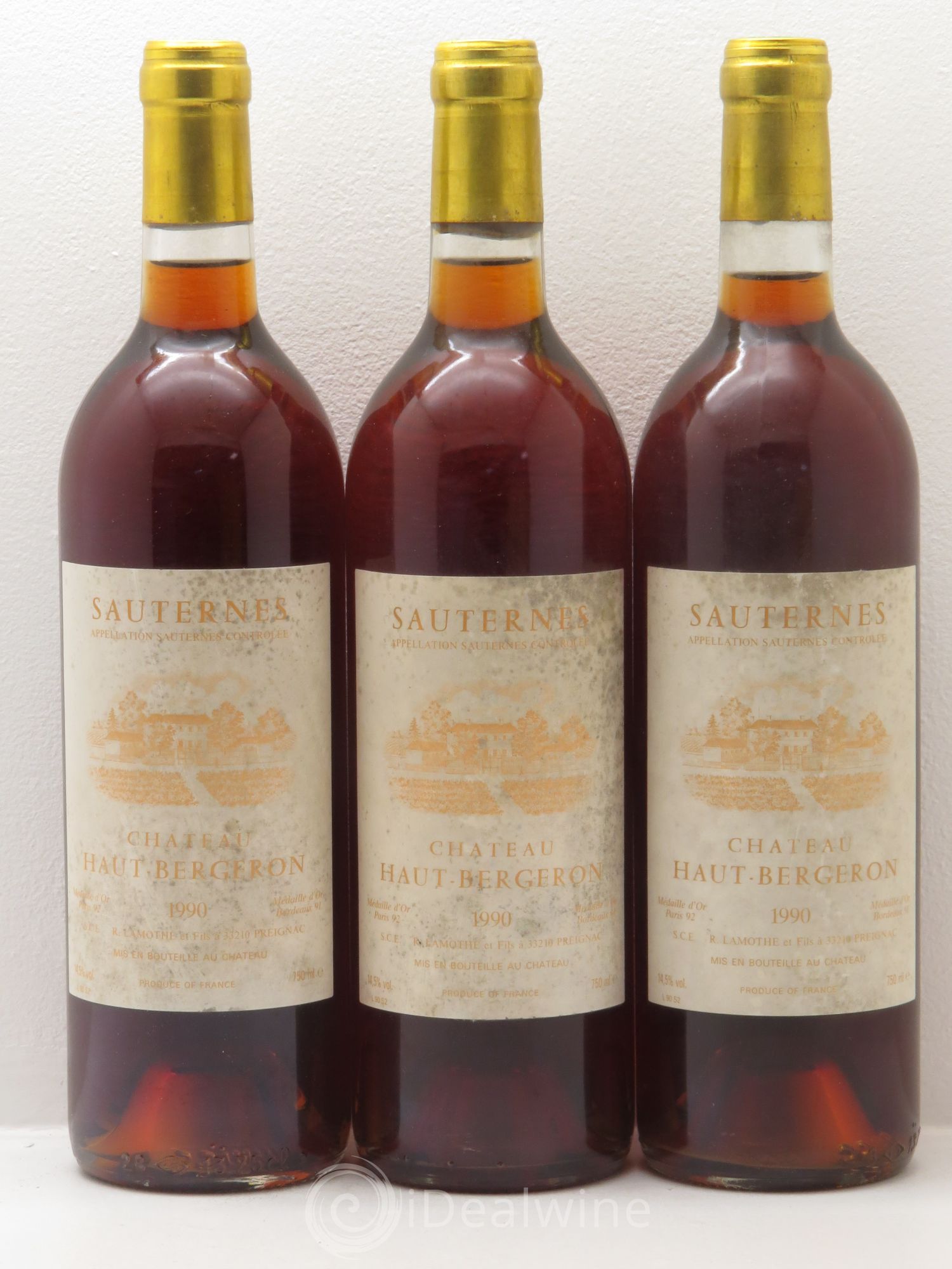 Château Haut-Bergeron 1990 - Lotto di 3 bottiglie - 0