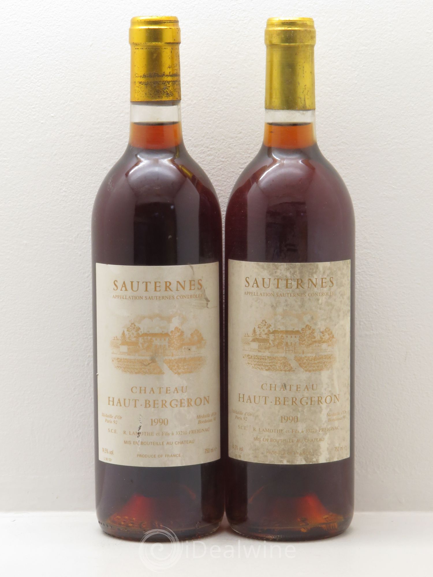Château Haut-Bergeron 1990 - Lotto di 2 bottiglie - 0