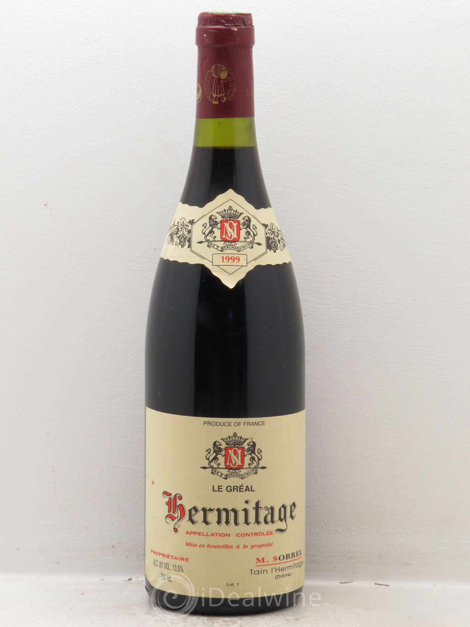 Hermitage Le Gréal Marc Sorrel 1999 - Lot de 6 bouteilles - 0