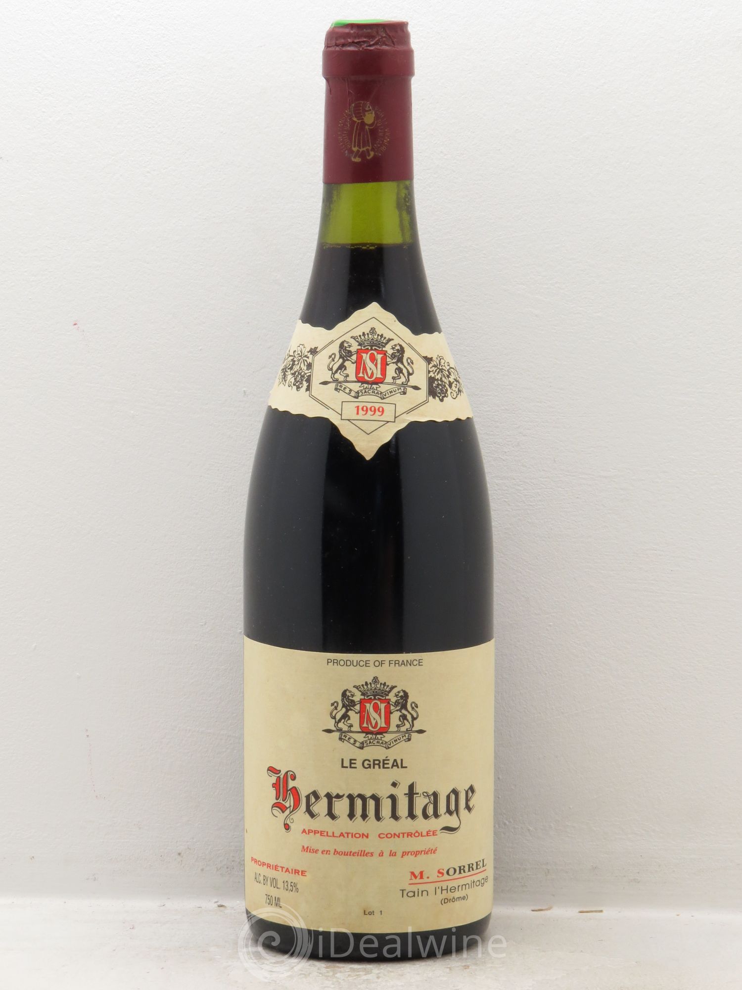 Hermitage Le Gréal Marc Sorrel 1999 - Lot de 1 bouteille - 0