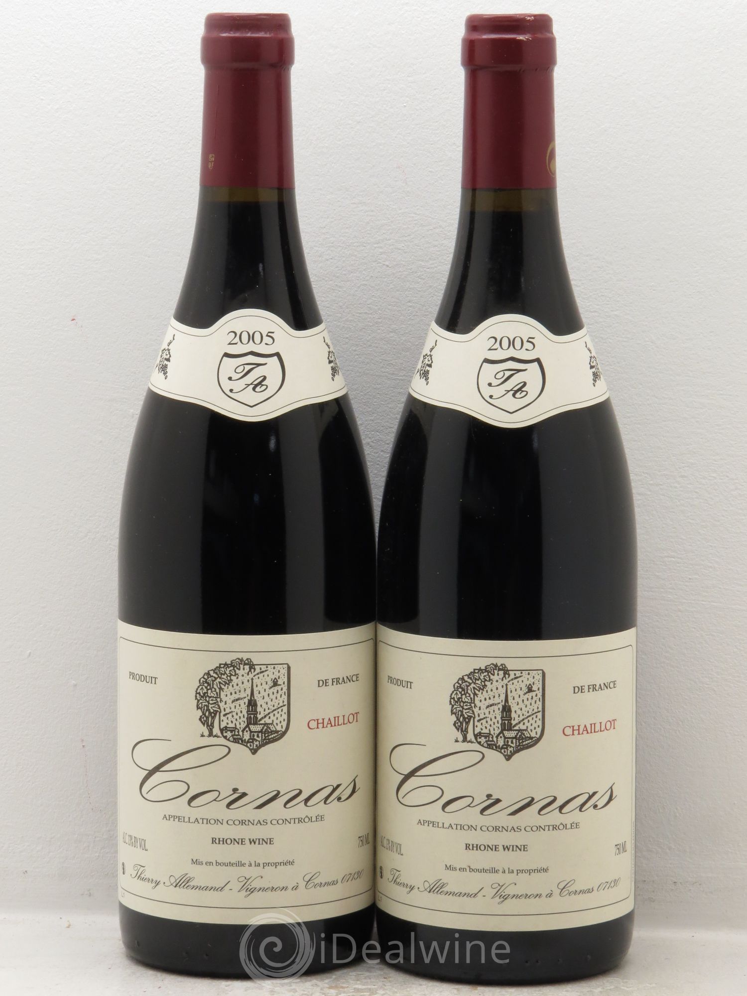 Cornas Chaillot Thierry Allemand 2005 - Lot de 2 bouteilles - 0