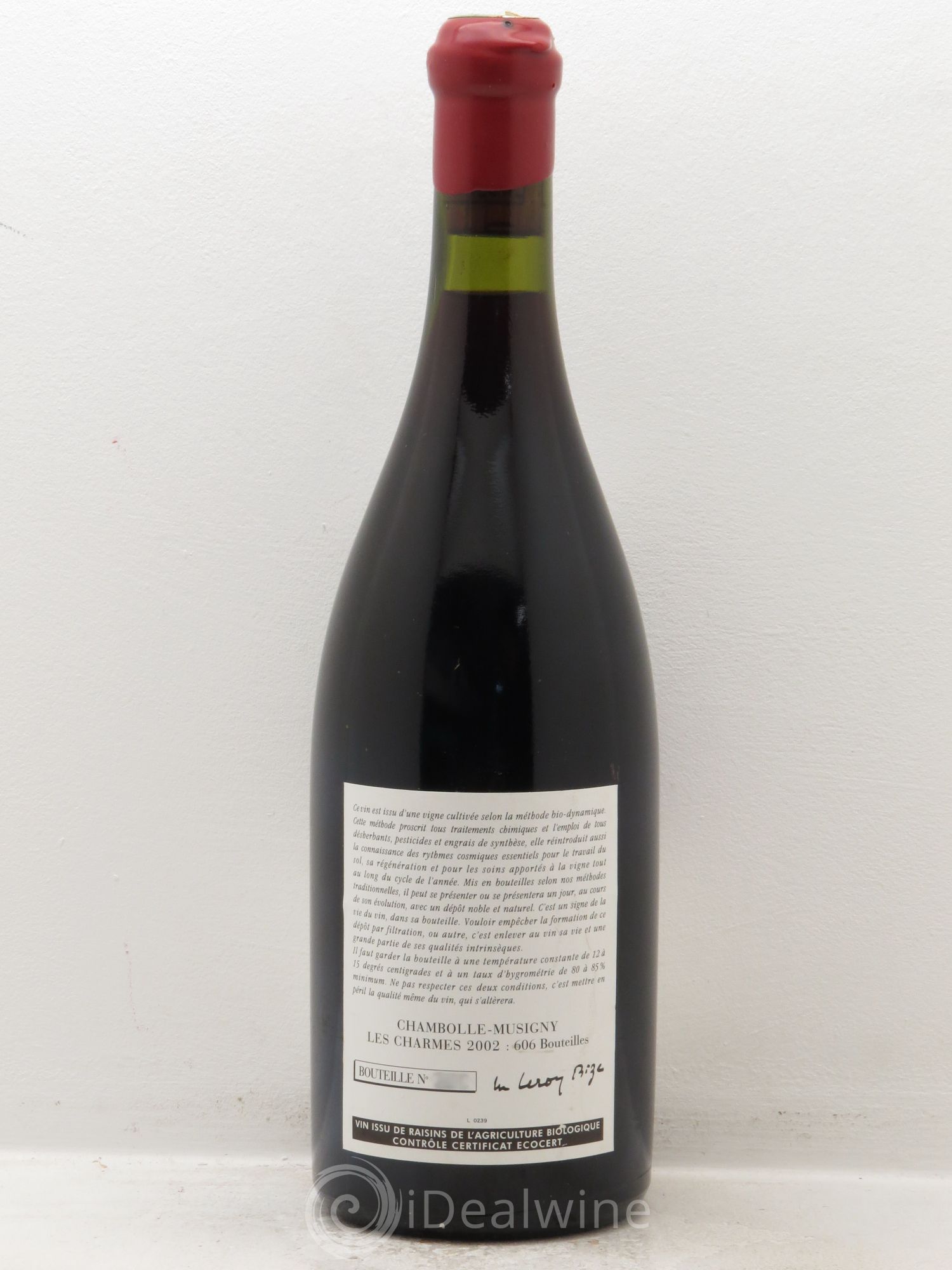 Chambolle-Musigny 1er Cru Les Charmes Leroy (Domaine) 2002 - Lot de 1 bouteille - 1