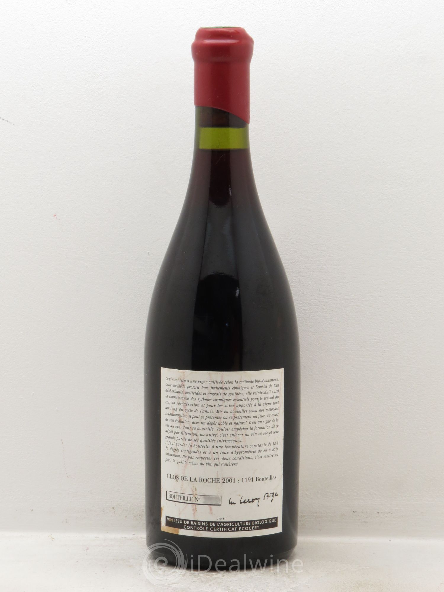 Clos de la Roche Grand Cru Leroy (Domaine) 2001 - Lot de 1 bouteille - 1