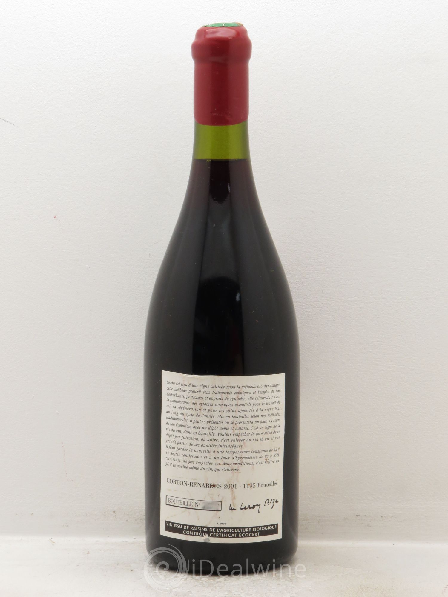 Corton Grand Cru Les Renardes Leroy (Domaine) 2001 - Lot de 1 bouteille - 1