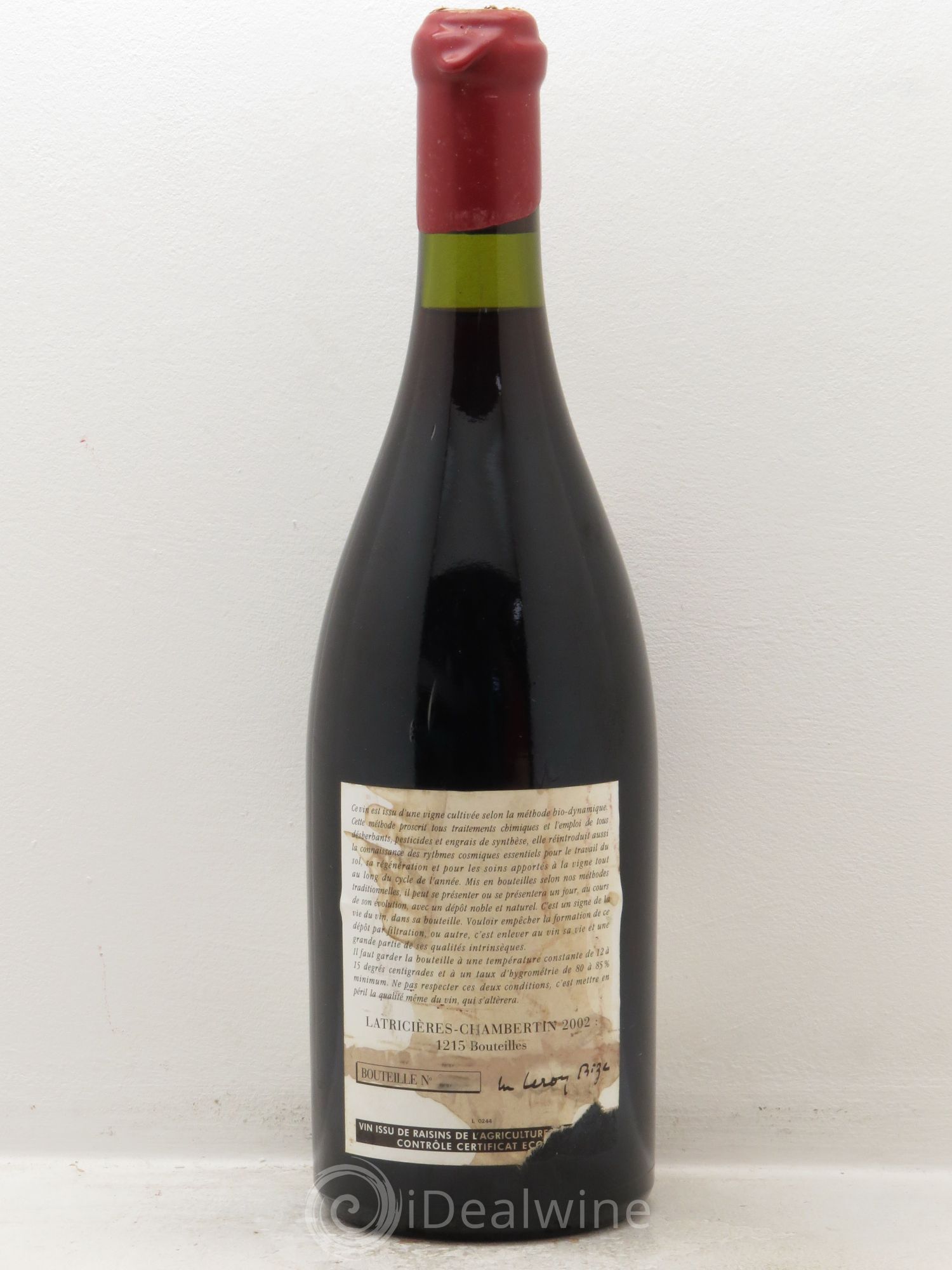 Latricières-Chambertin Grand Cru Leroy (Domaine) 2002 - Lot de 1 bouteille - 1