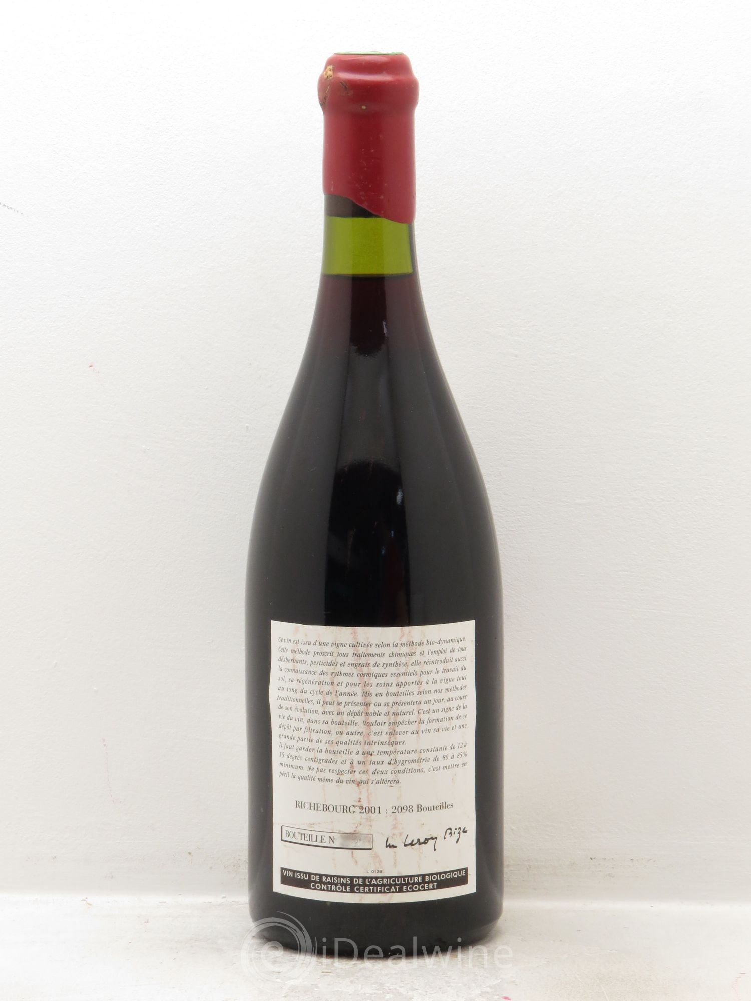 Richebourg Grand Cru Leroy (Domaine) 2001 - Lot de 1 bouteille - 1