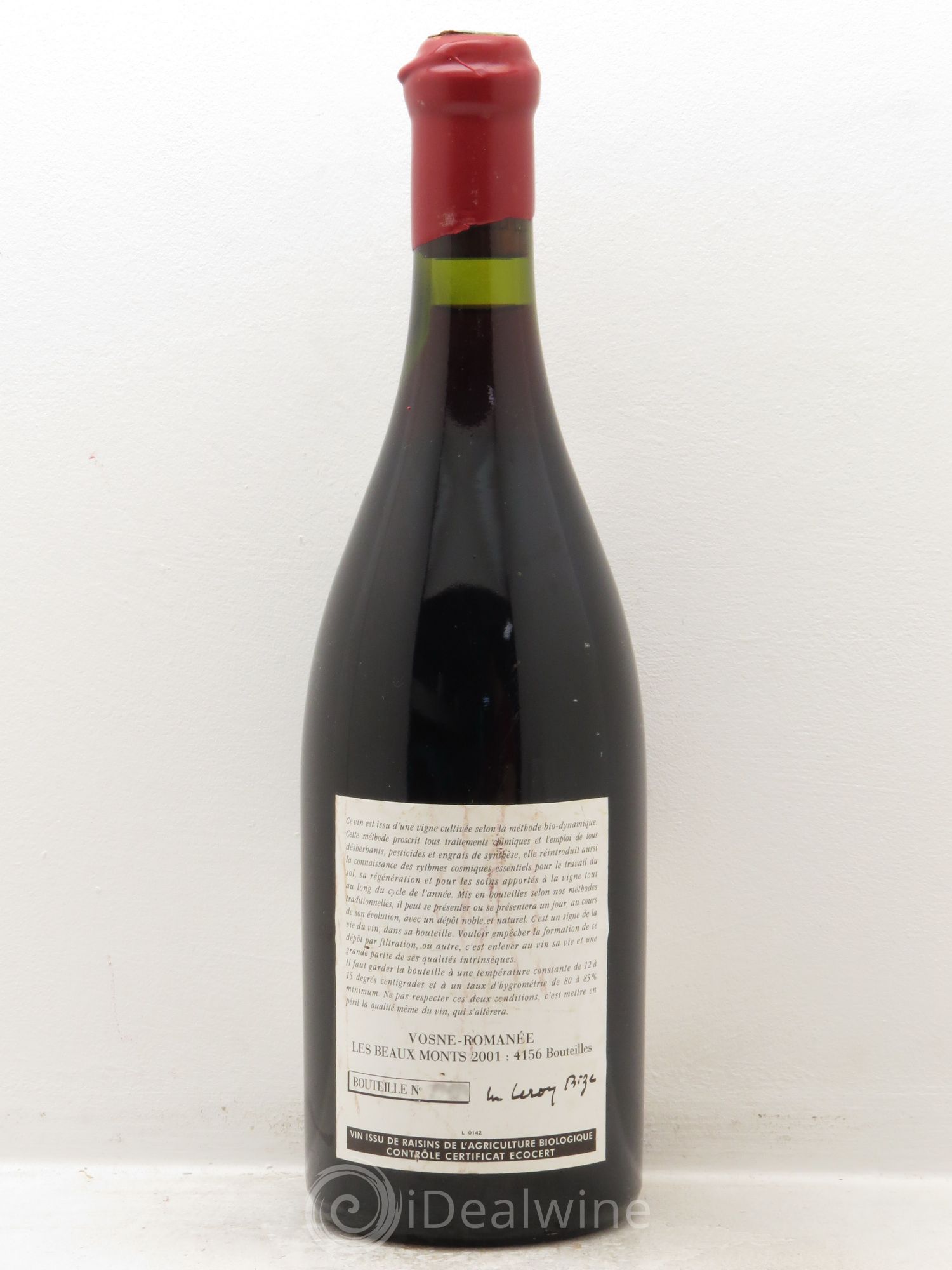 Vosne-Romanée 1er Cru Les Beaux-Monts Leroy (Domaine) 2001 - Lot de 1 bouteille - 1