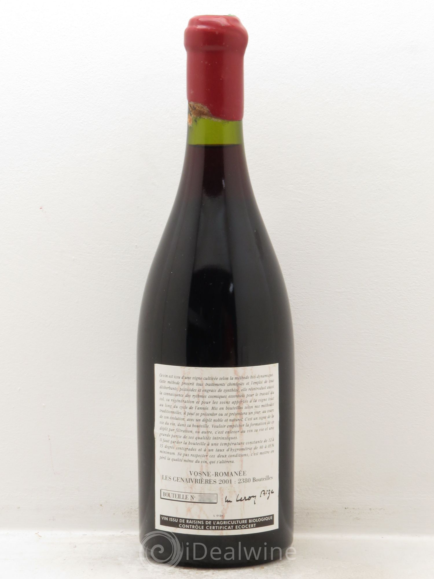 Vosne-Romanée Les Genaivrières Leroy (Domaine) 2001 - Lot de 1 bouteille - 1