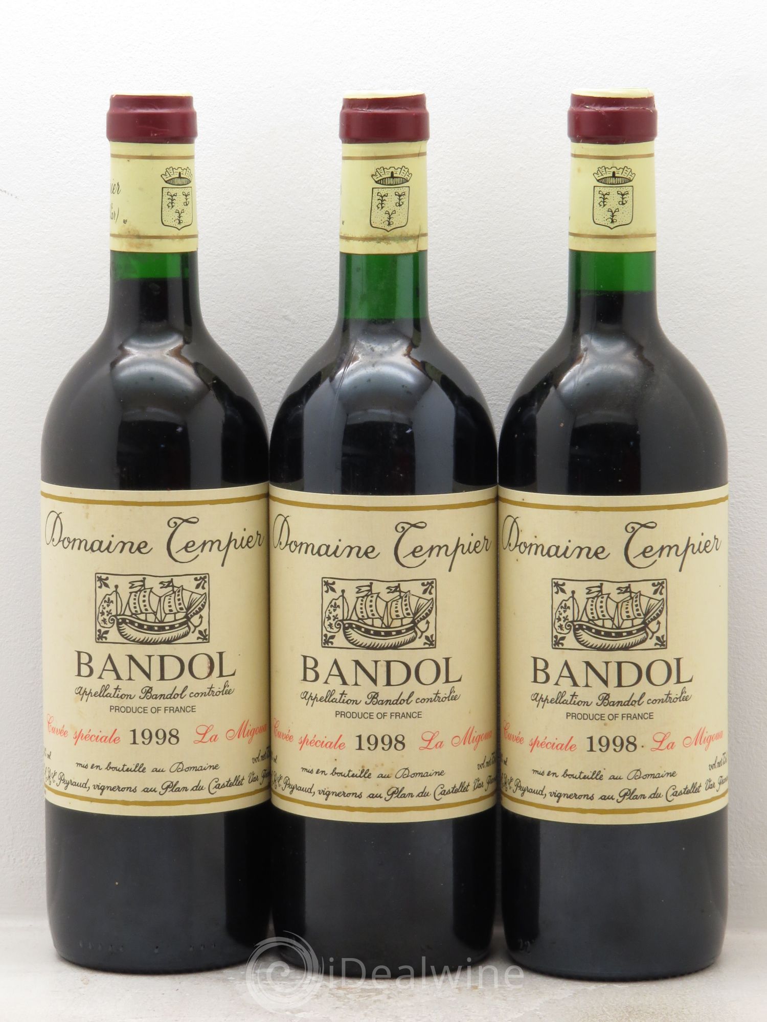 Bandol Domaine Tempier Cuvée La Migoua Famille Peyraud 1998 - Lot de 3 bouteilles - 0