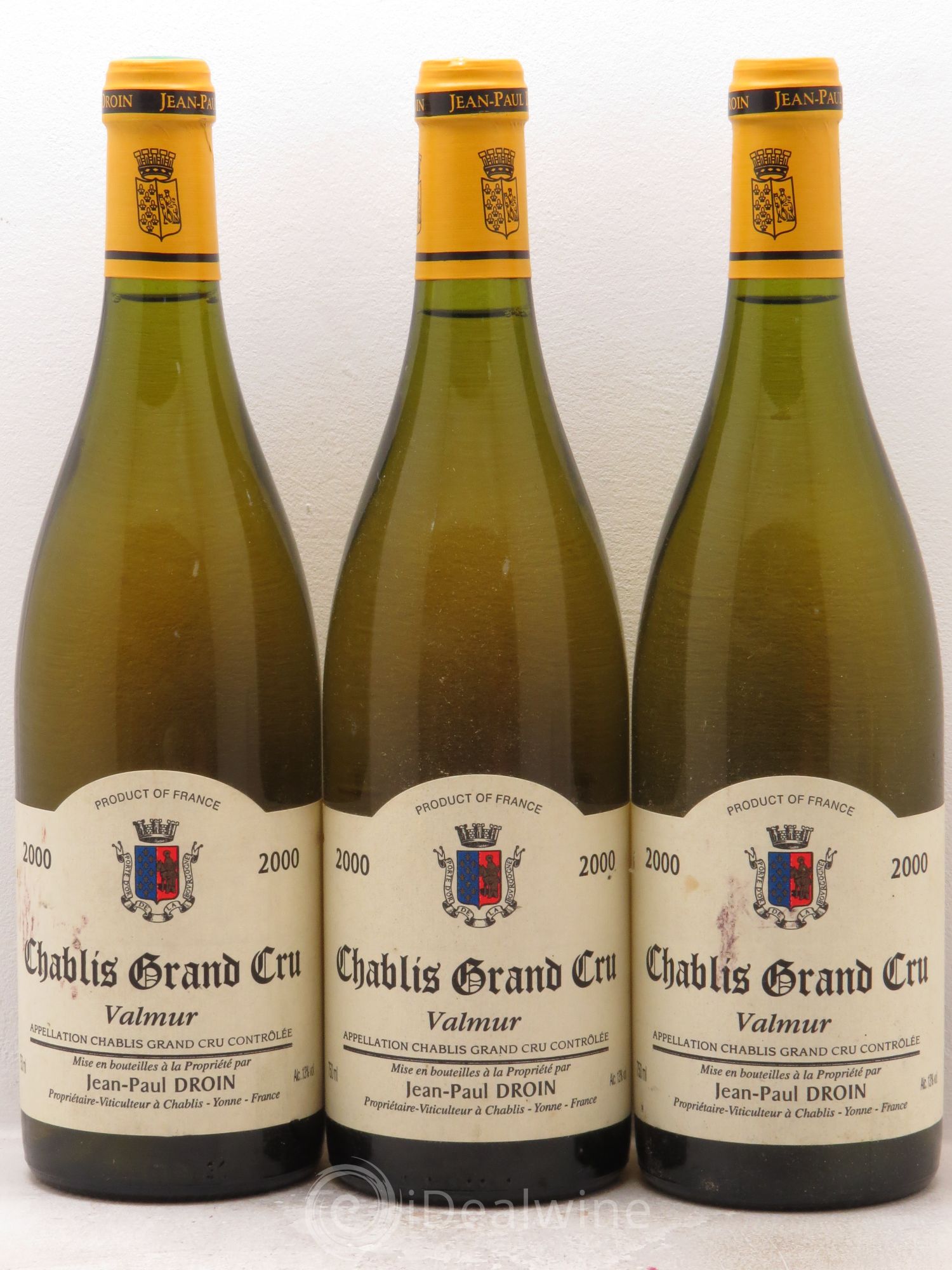 Chablis Grand Cru Valmur Jean-Paul & Benoît Droin (Domaine) 2000 - Lot de 3 bouteilles - 0