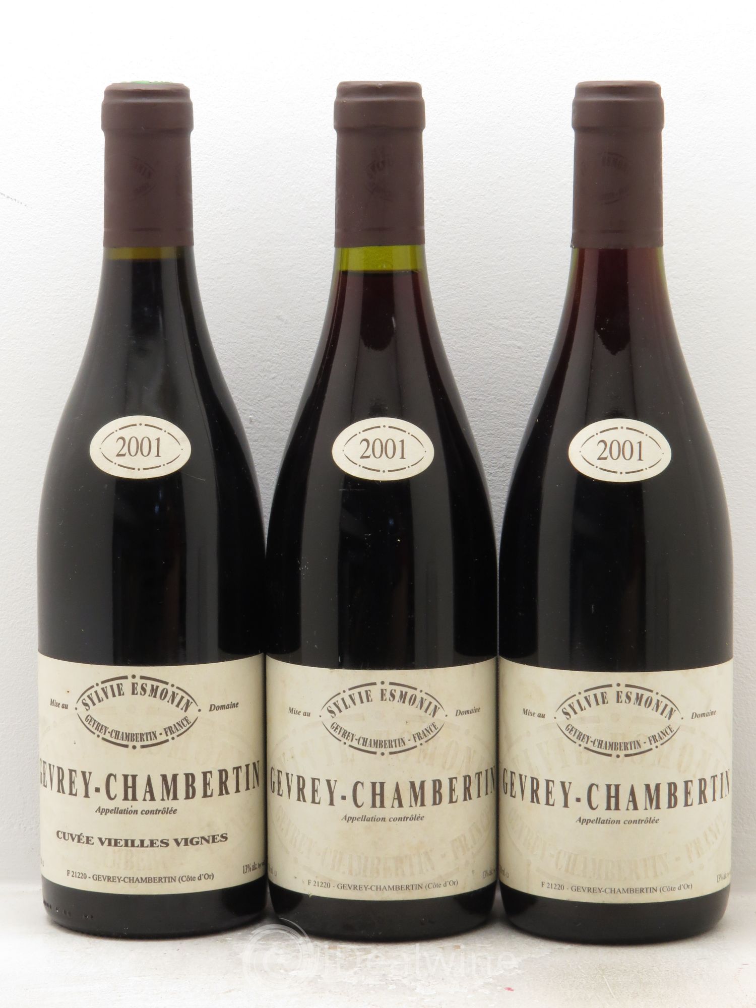 Gevrey-Chambertin Sylvie Esmonin 2001 - Lot de 3 bouteilles - 0