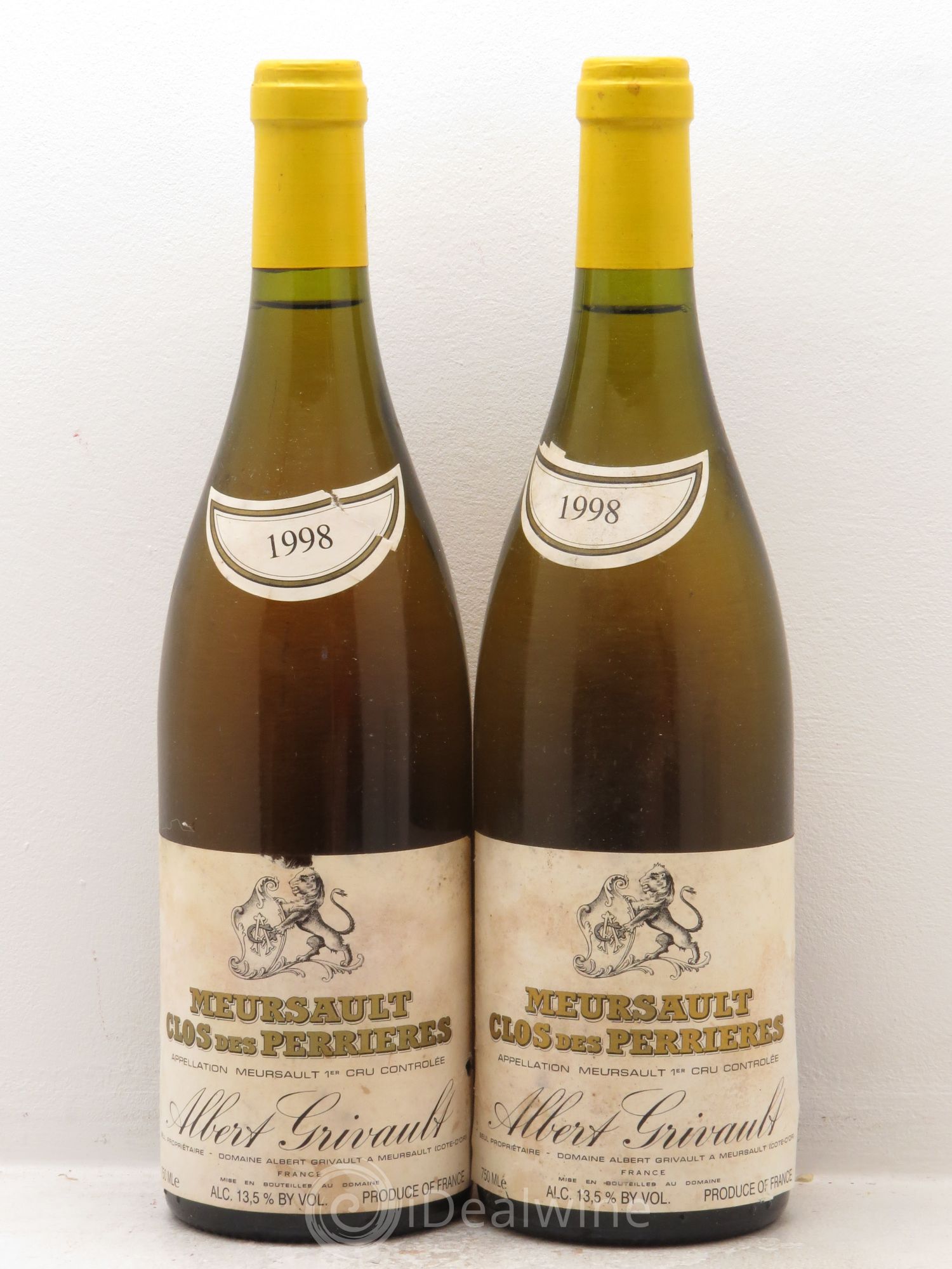 Meursault 1er Cru Clos des Perrières Monopole Albert Grivault 1998 - Lot de 2 bouteilles - 0