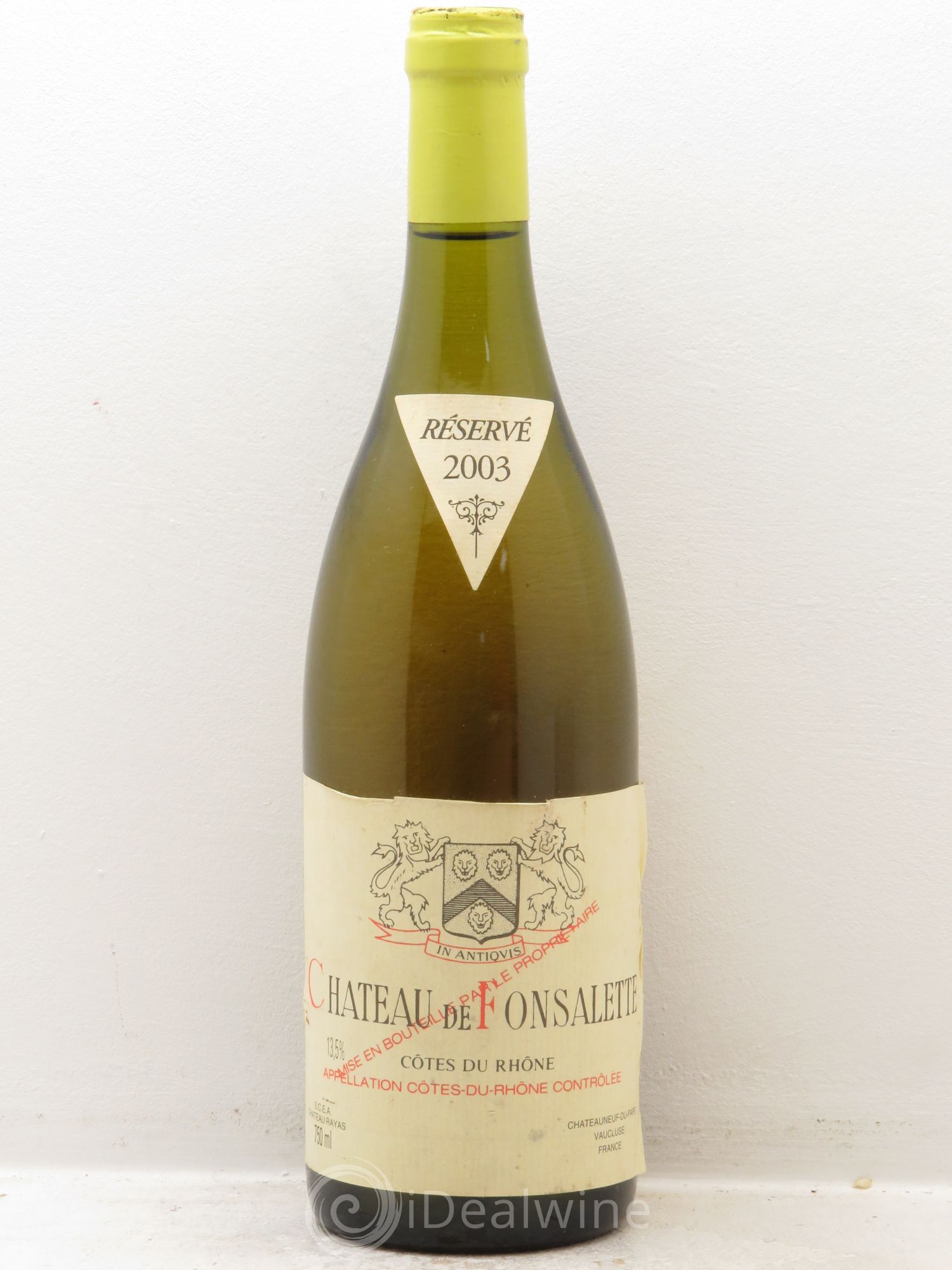 Côtes-du-Rhône Château de Fonsalette Emmanuel Reynaud 2003 - Lot de 1 bouteille - 0