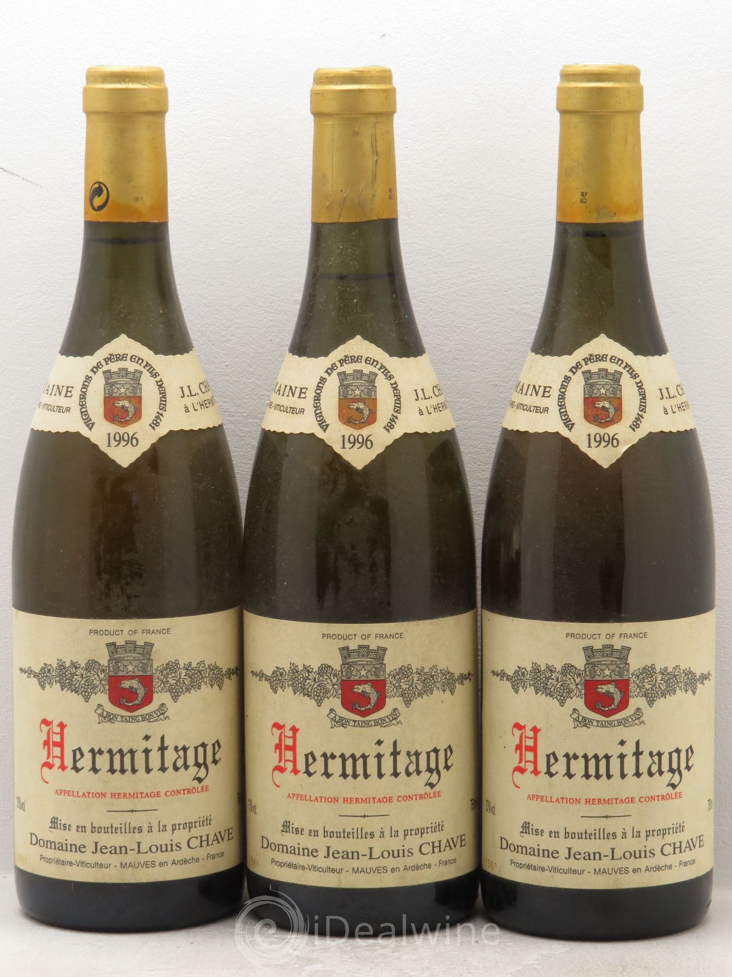 Hermitage Jean-Louis Chave 1996 - Lot de 3 bouteilles - 0