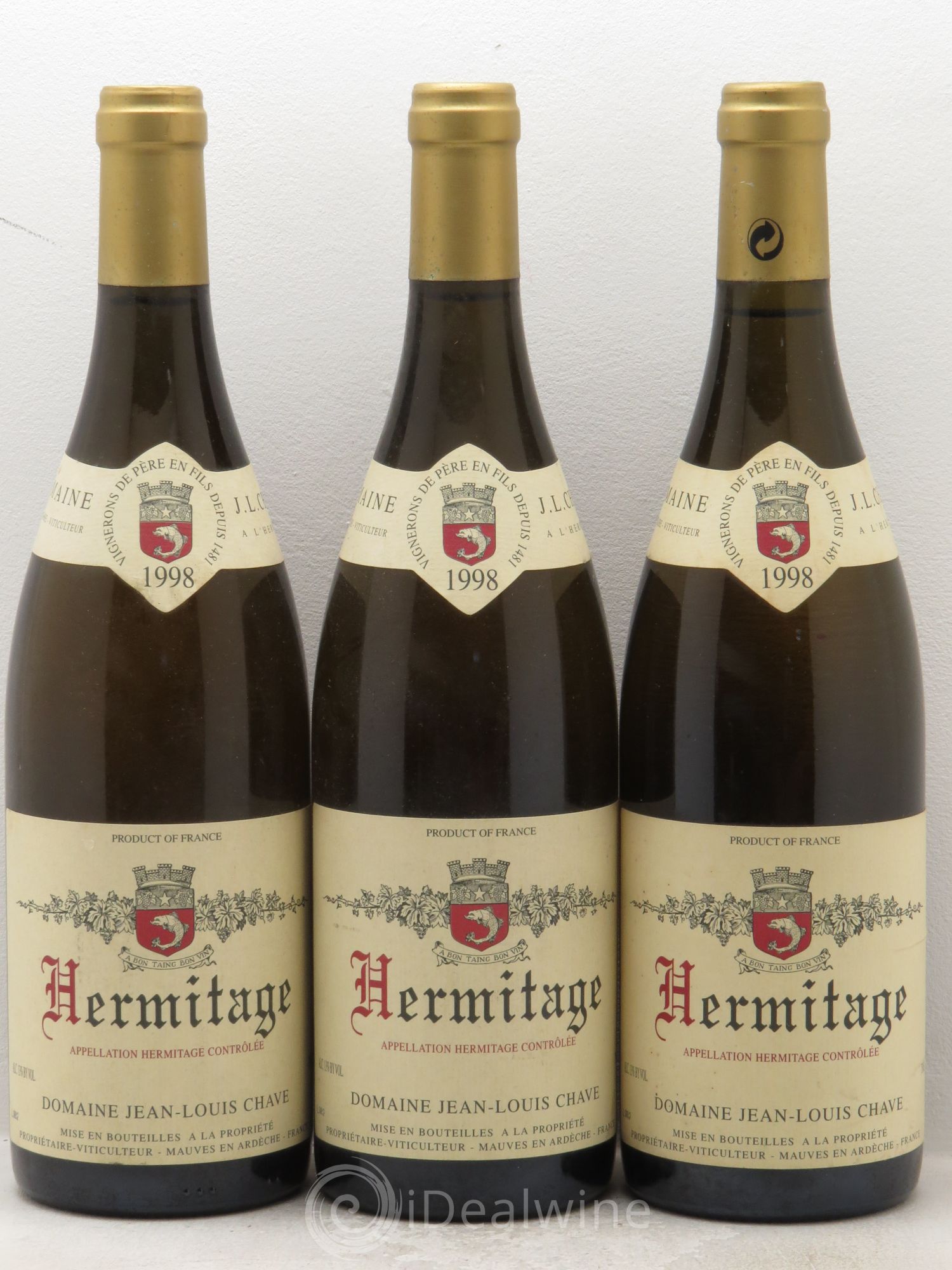 Hermitage Jean-Louis Chave 1998 - Lot de 3 bouteilles - 0