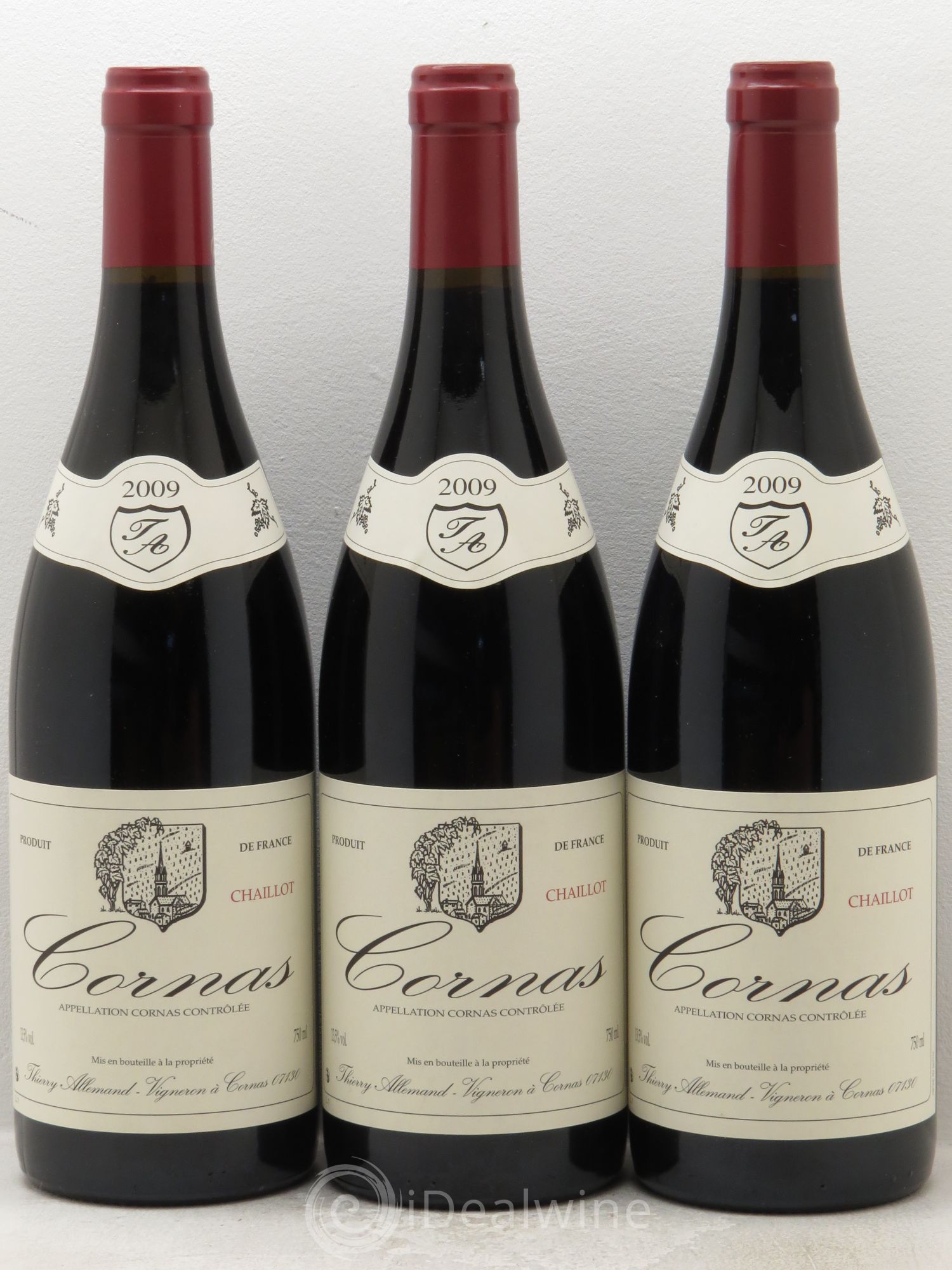 Cornas Chaillot Thierry Allemand 2009 - Lot de 3 bouteilles - 0