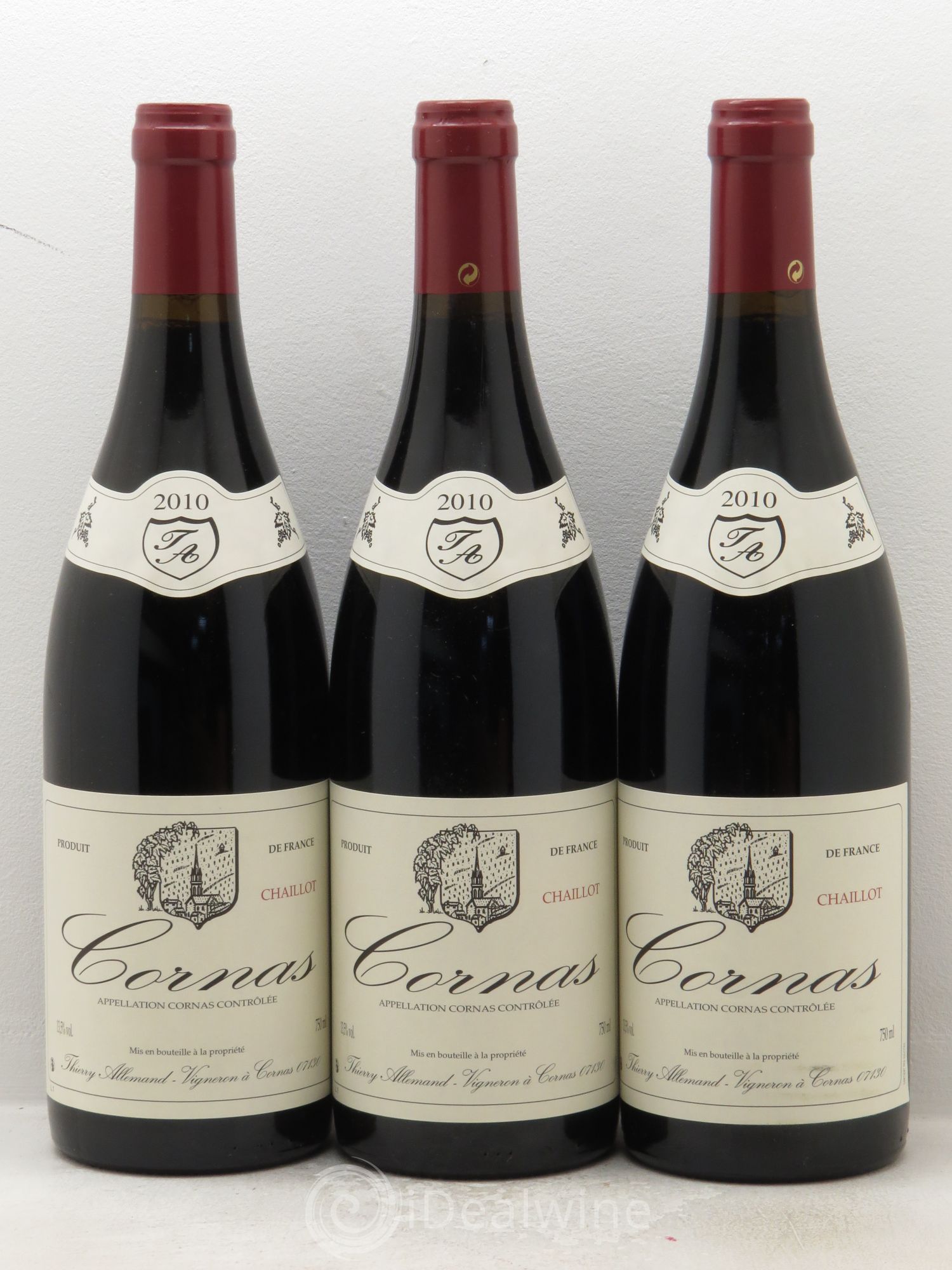 Cornas Chaillot Thierry Allemand 2010 - Lot de 3 bouteilles - 0