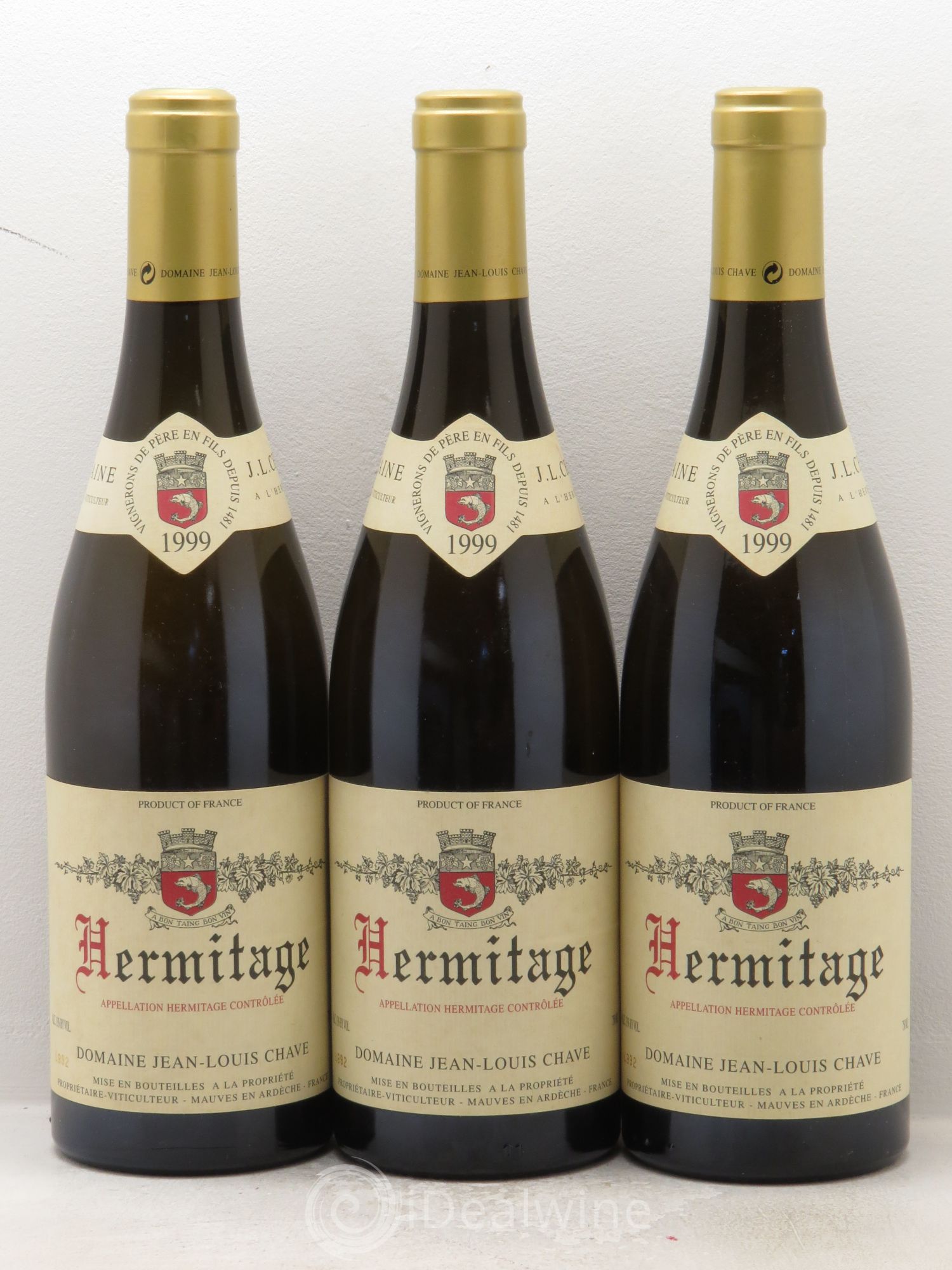 Hermitage Jean-Louis Chave 1999 - Lot de 3 bouteilles - 0