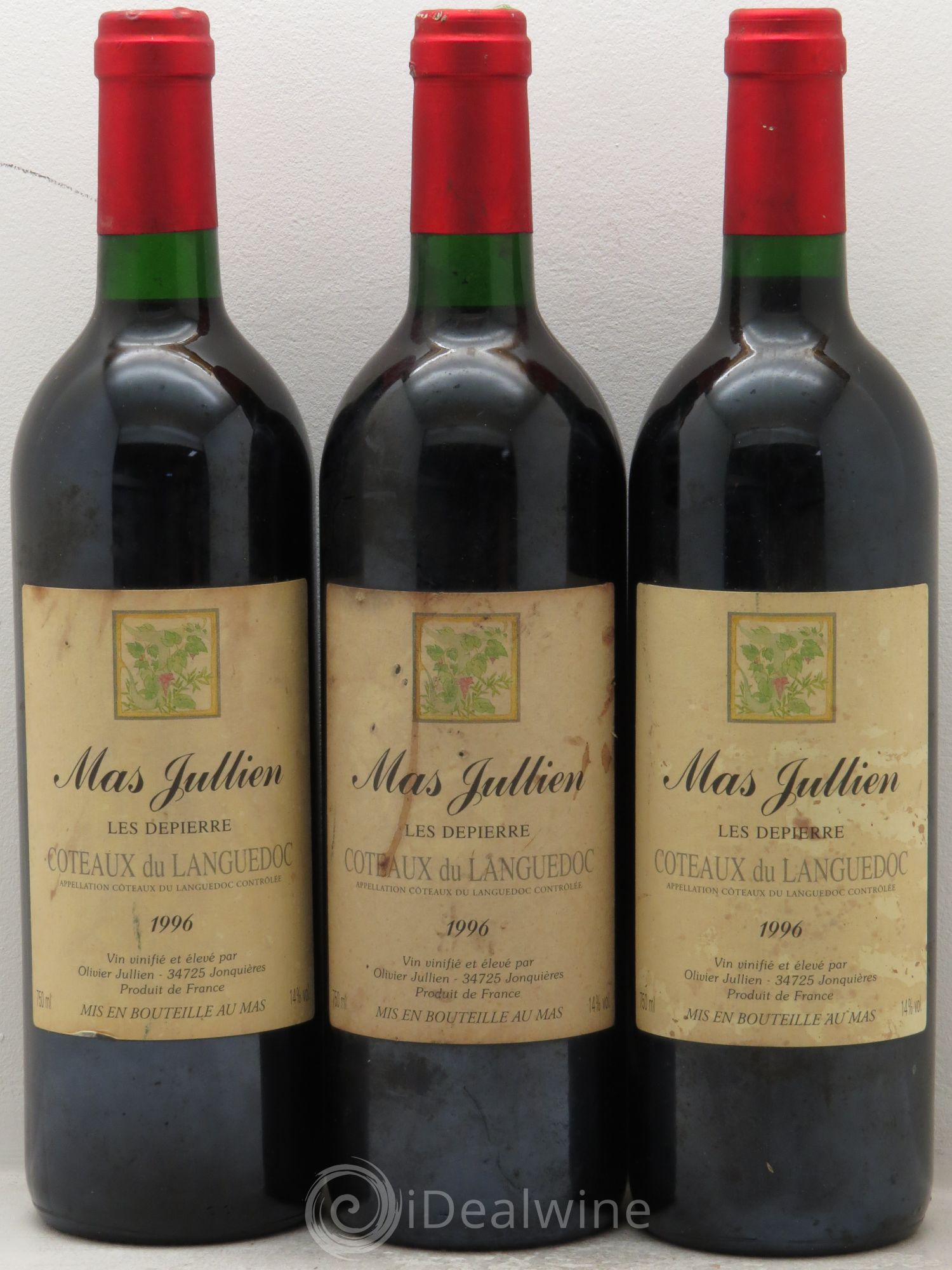 Coteaux du Languedoc "les Depierre" Mas Jullien 1996 - Lot de 3 bouteilles - 0