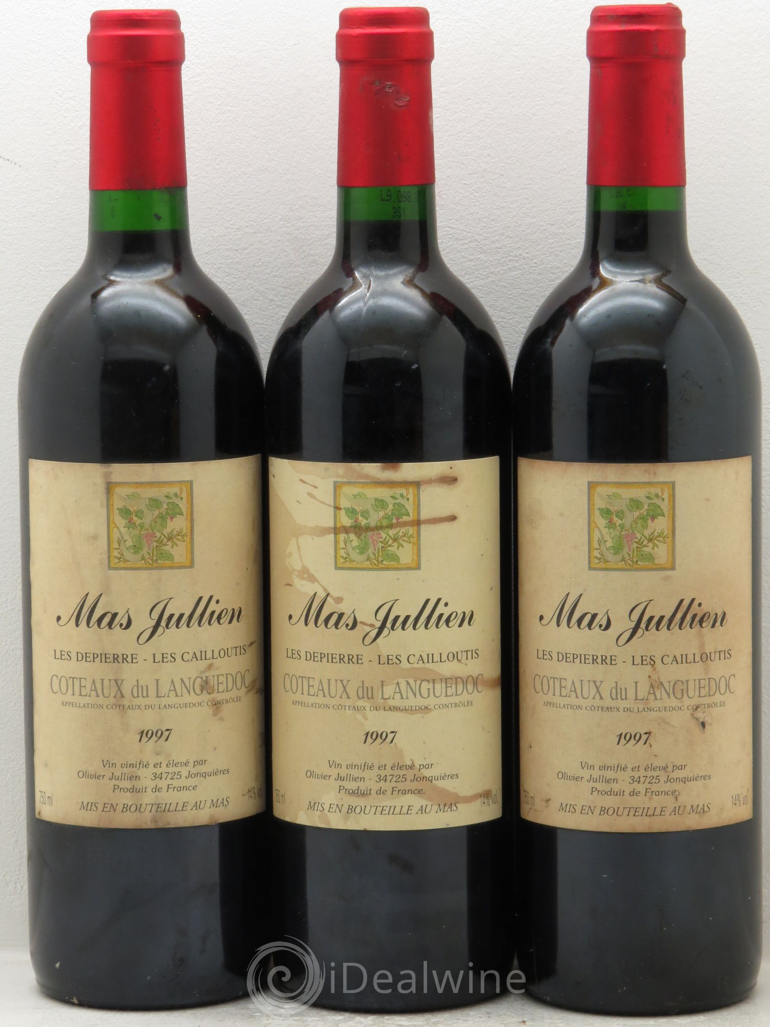 Coteaux du Languedoc "les Depierre-les Cailloutis" Mas Jullien 1997 - Posten von 3 Flaschen - 0