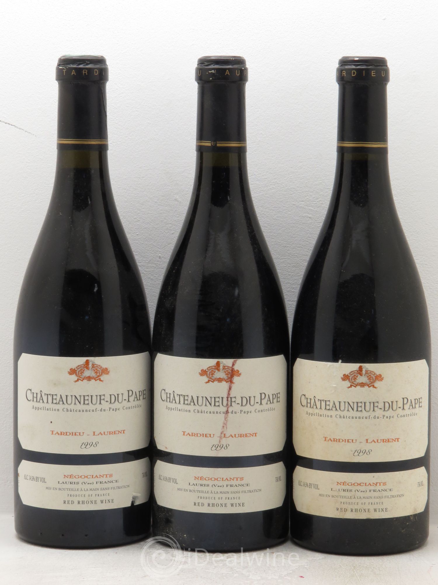 Châteauneuf-du-Pape Domaine Tardieu-Laurent Famille Tardieu 1998 - Lot de 3 bouteilles - 0