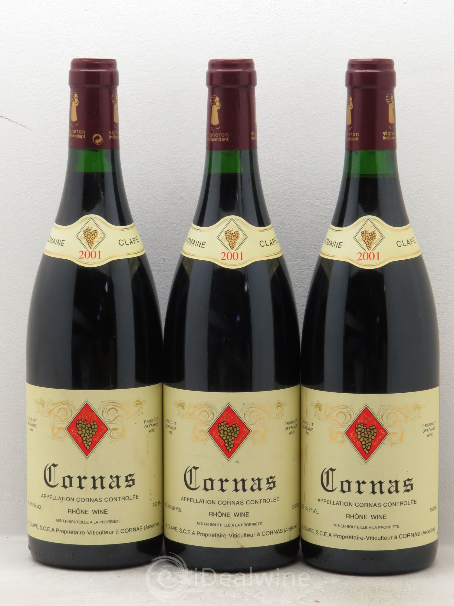 Cornas Auguste Clape 2001 - Lot de 3 bouteilles - 0
