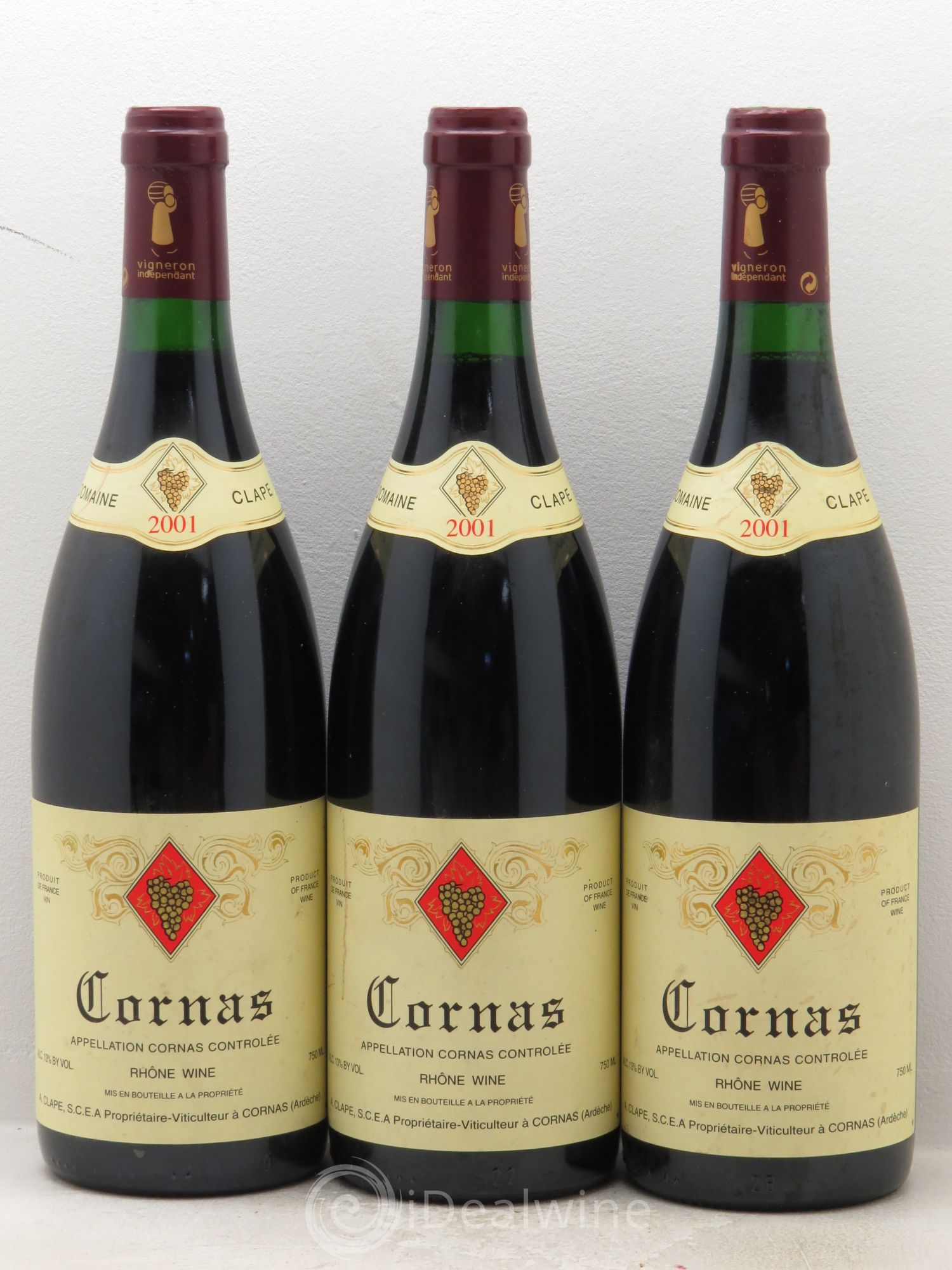 Cornas Auguste Clape 2001 - Posten von 3 Flaschen - 0