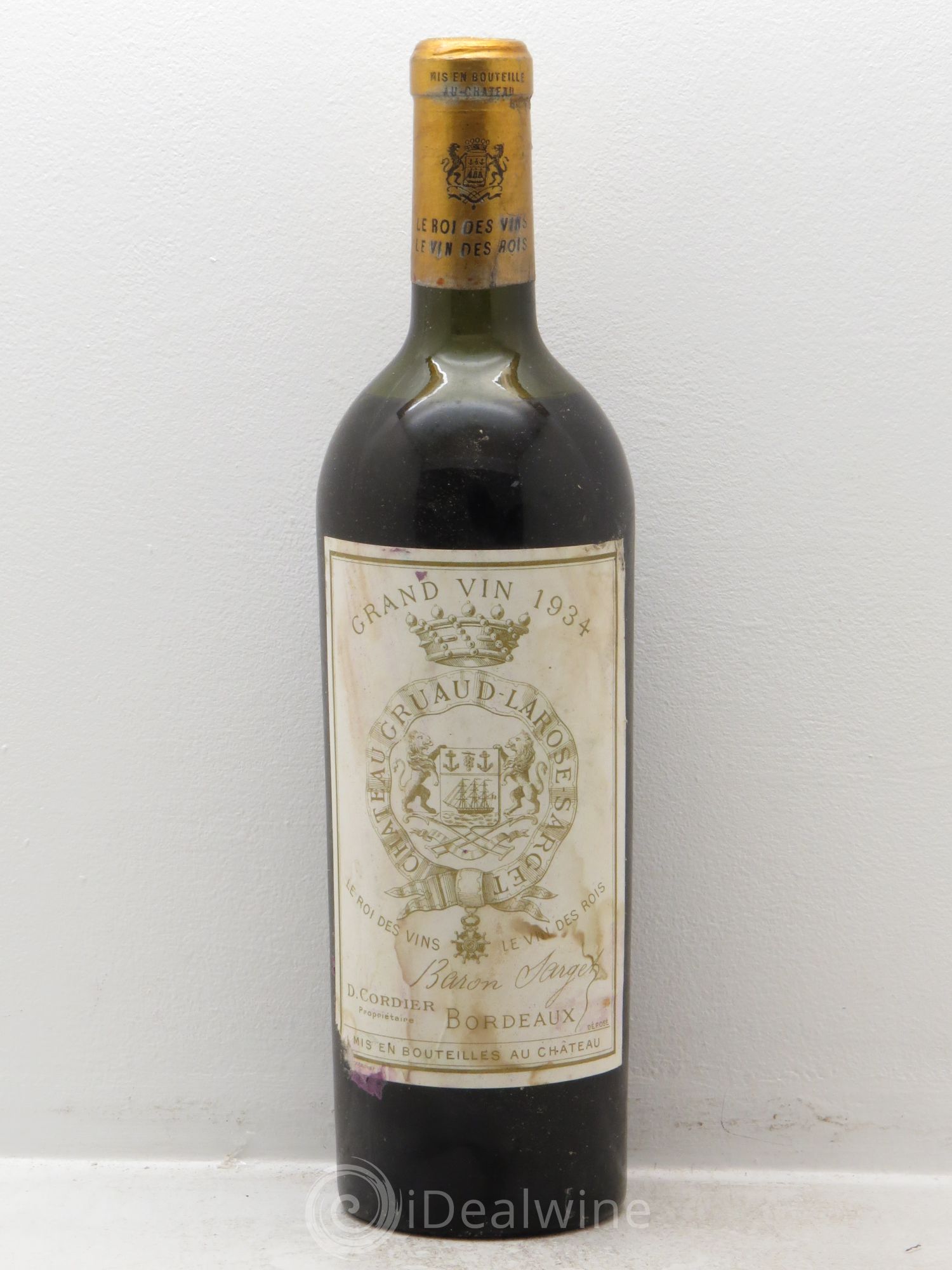 Château Gruaud Larose 2ème Grand Cru Classé 1934 - Lot de 1 bouteille - 0