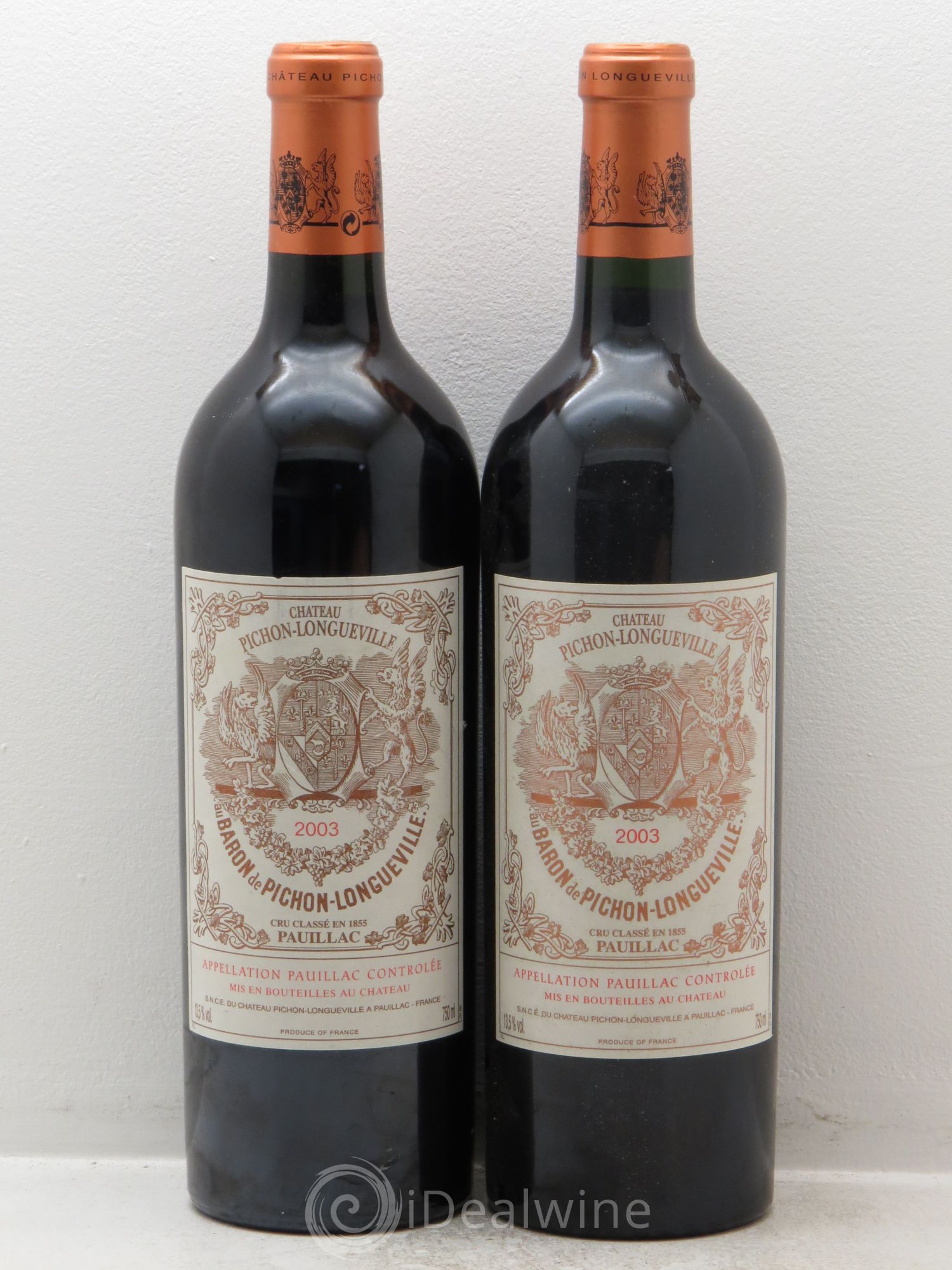 Pichon Longueville Baron 2ème Grand Cru Classé 2003 - Lot de 2 bouteilles - 0