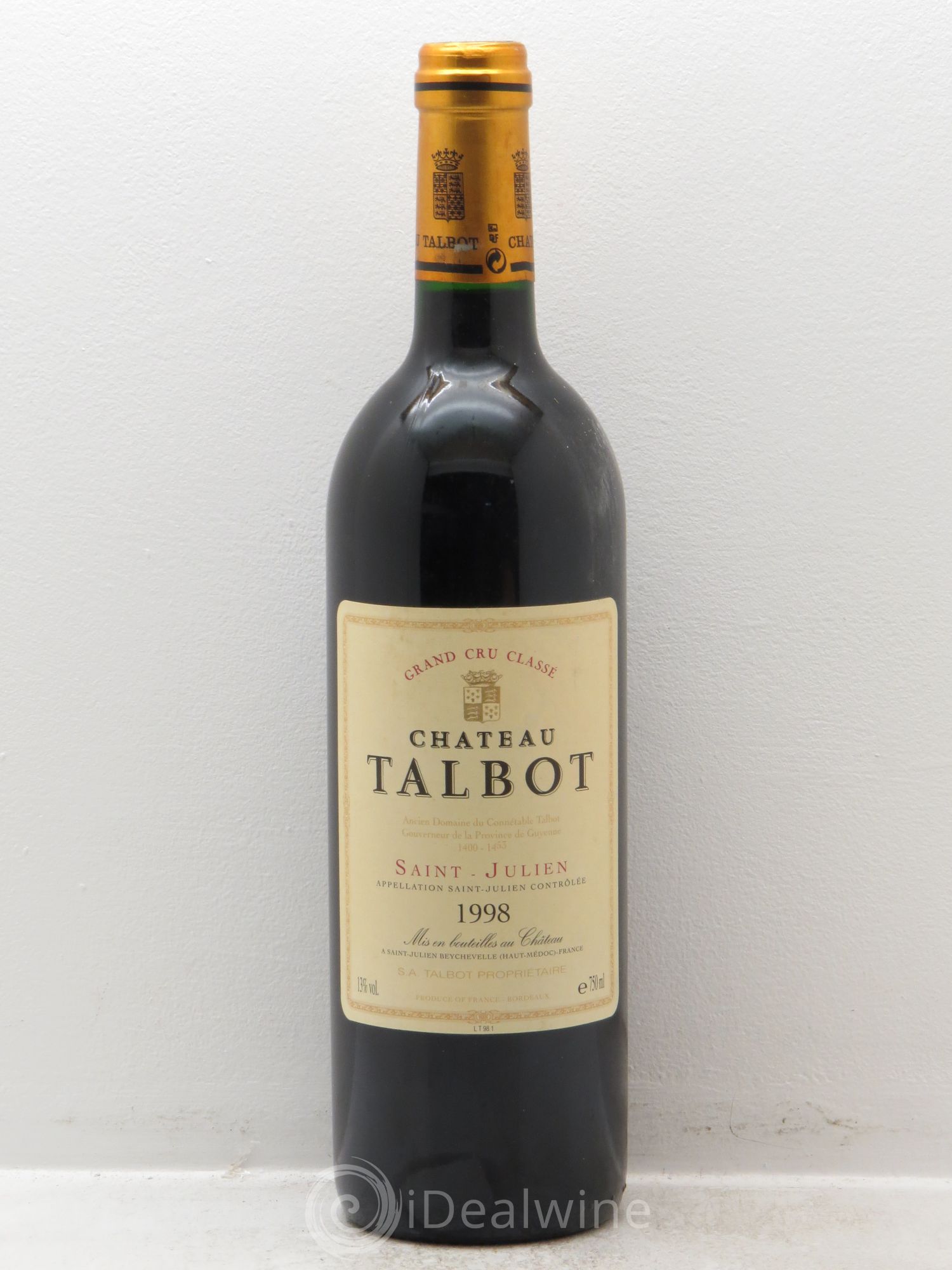Château Talbot 4ème Grand Cru Classé 1998 - Lot de 1 bouteille - 0