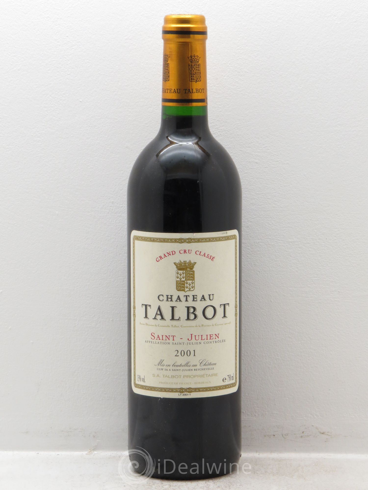 Château Talbot 4ème Grand Cru Classé 2001 - Lot de 1 bouteille - 0