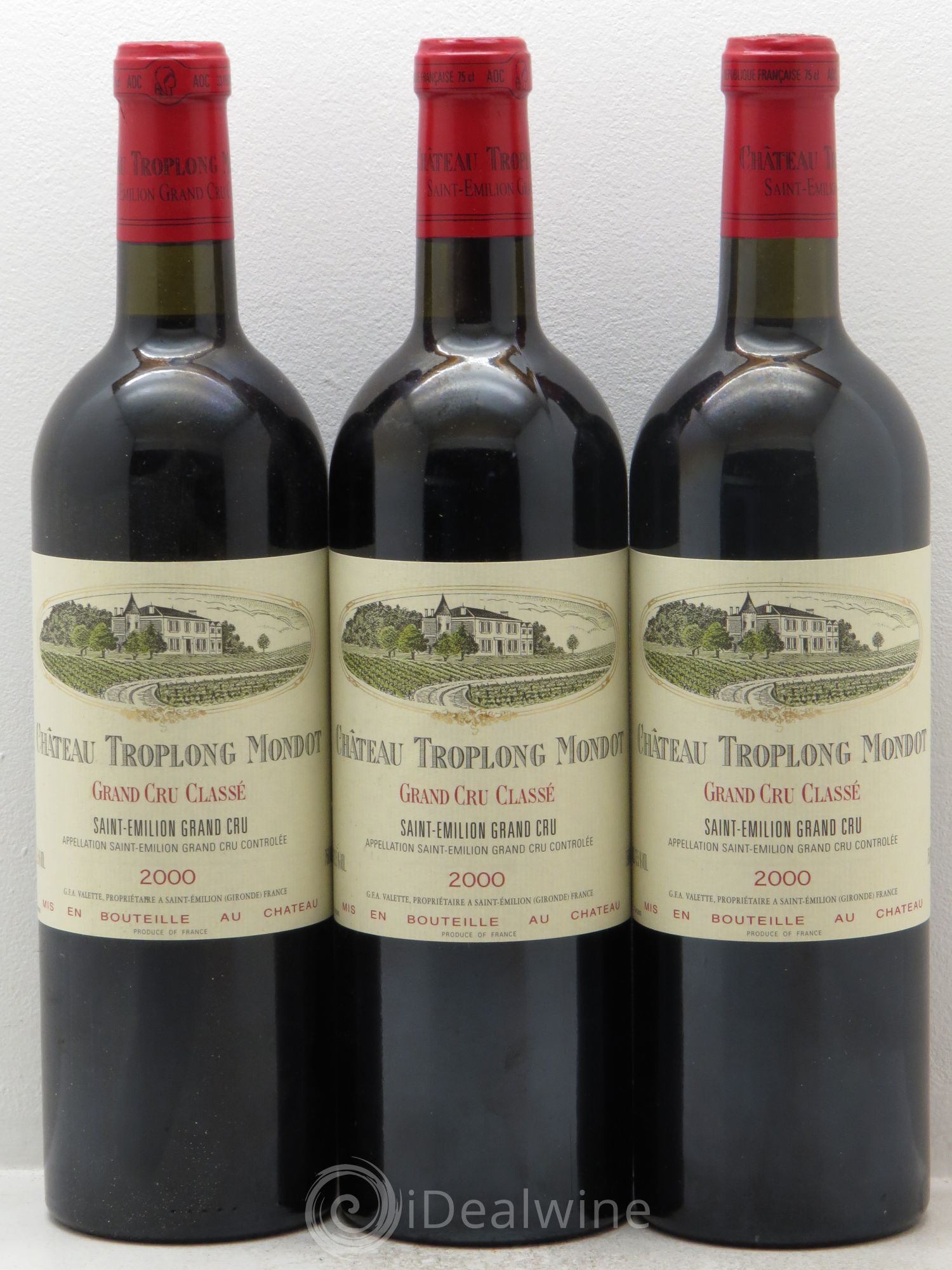 Château Troplong Mondot 1er Grand Cru Classé B 2000 - Lot de 3 bouteilles - 0