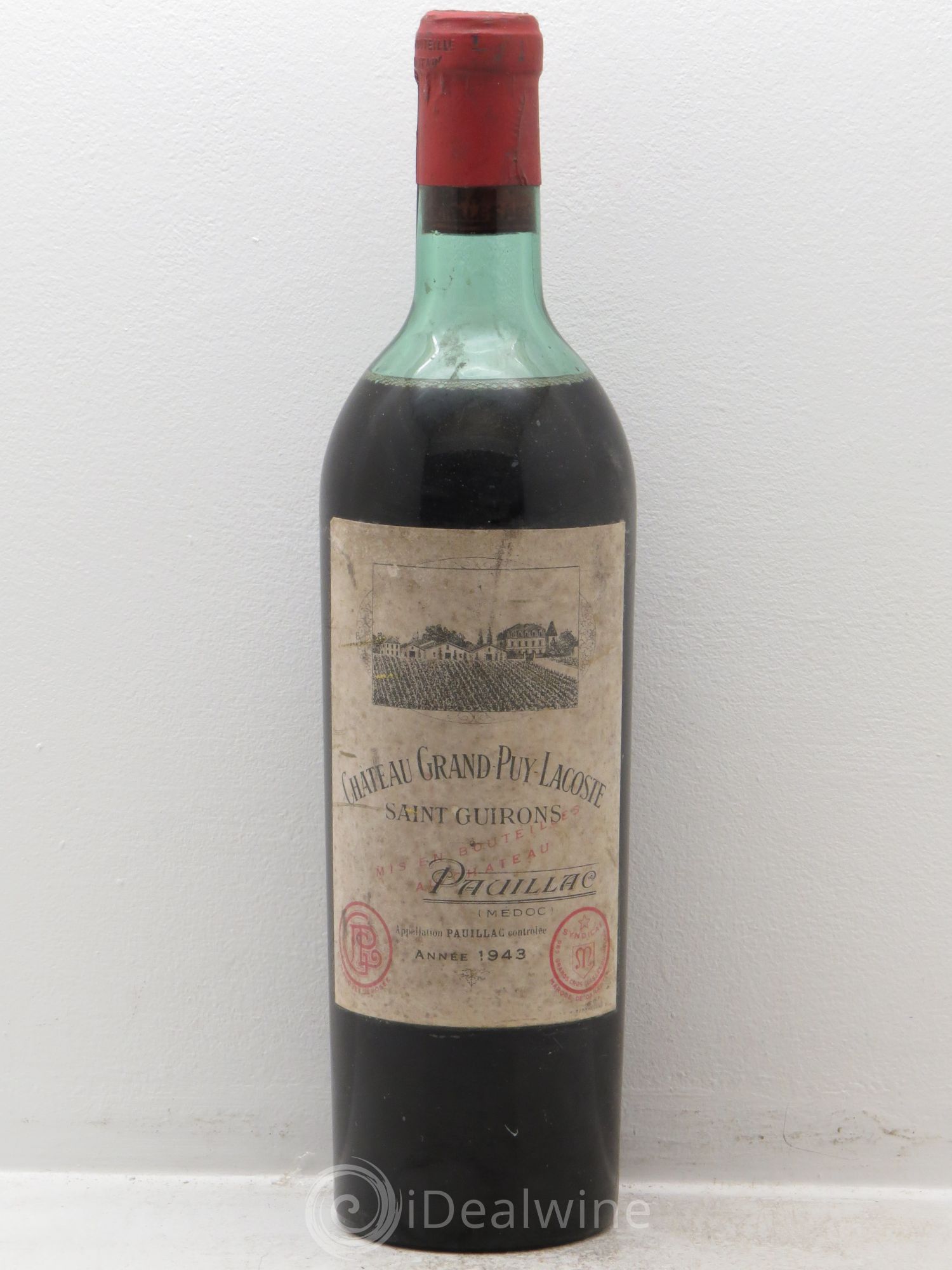 Château Grand Puy Lacoste 5ème Grand Cru Classé 1943 - Lot de 1 bouteille - 0