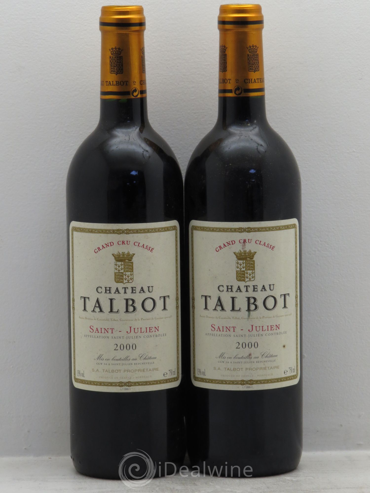 Château Talbot 4ème Grand Cru Classé 2000 - Lot de 2 bouteilles - 0