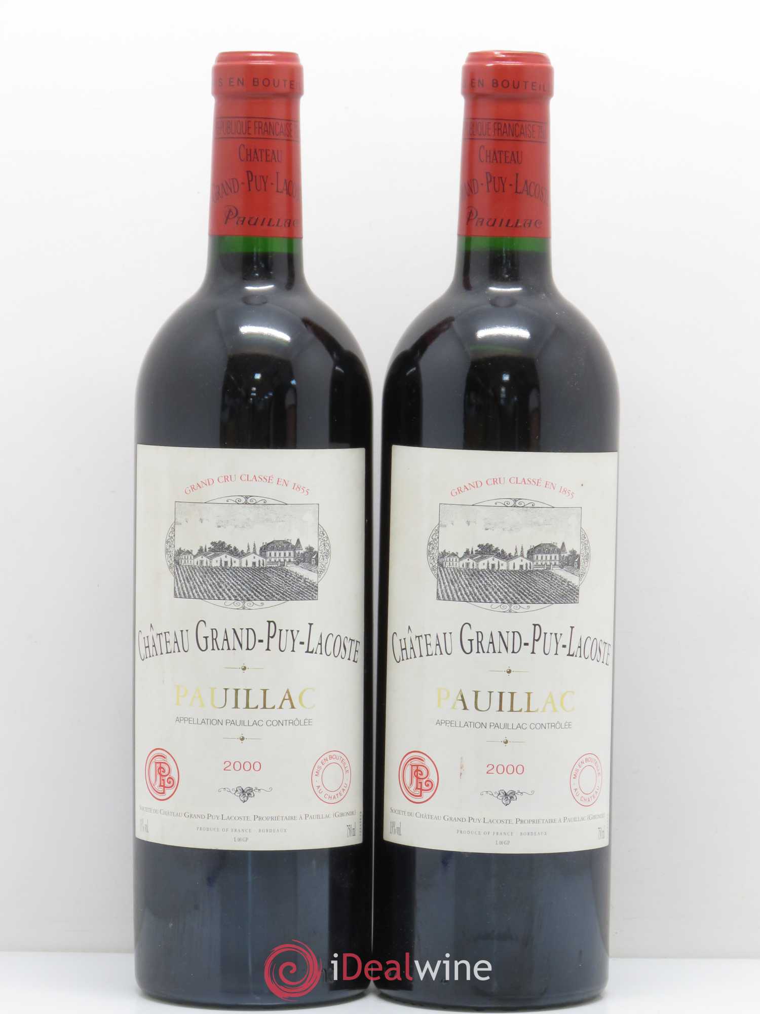 Château Grand Puy Lacoste 5ème Grand Cru Classé 2000 - Lot de 2 bouteilles - 0