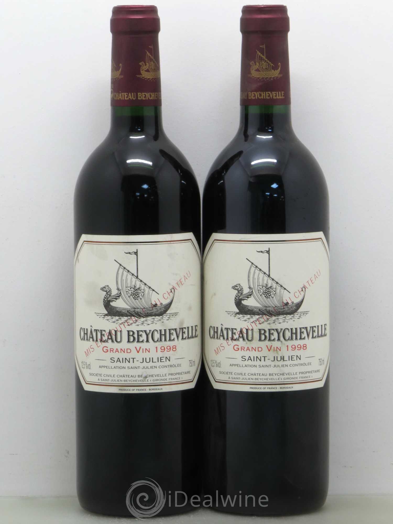 Château Beychevelle 4ème Grand Cru Classé 1998 - Lot de 2 bouteilles - 0
