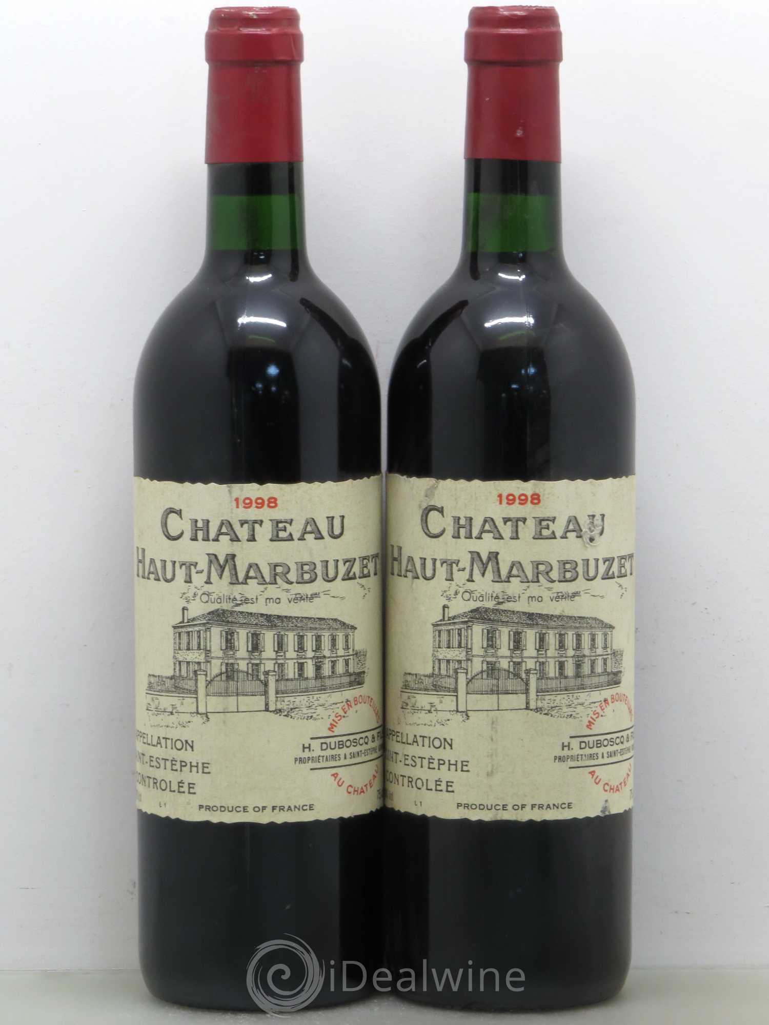 Château Haut Marbuzet 1998 - Lot de 2 bouteilles - 0
