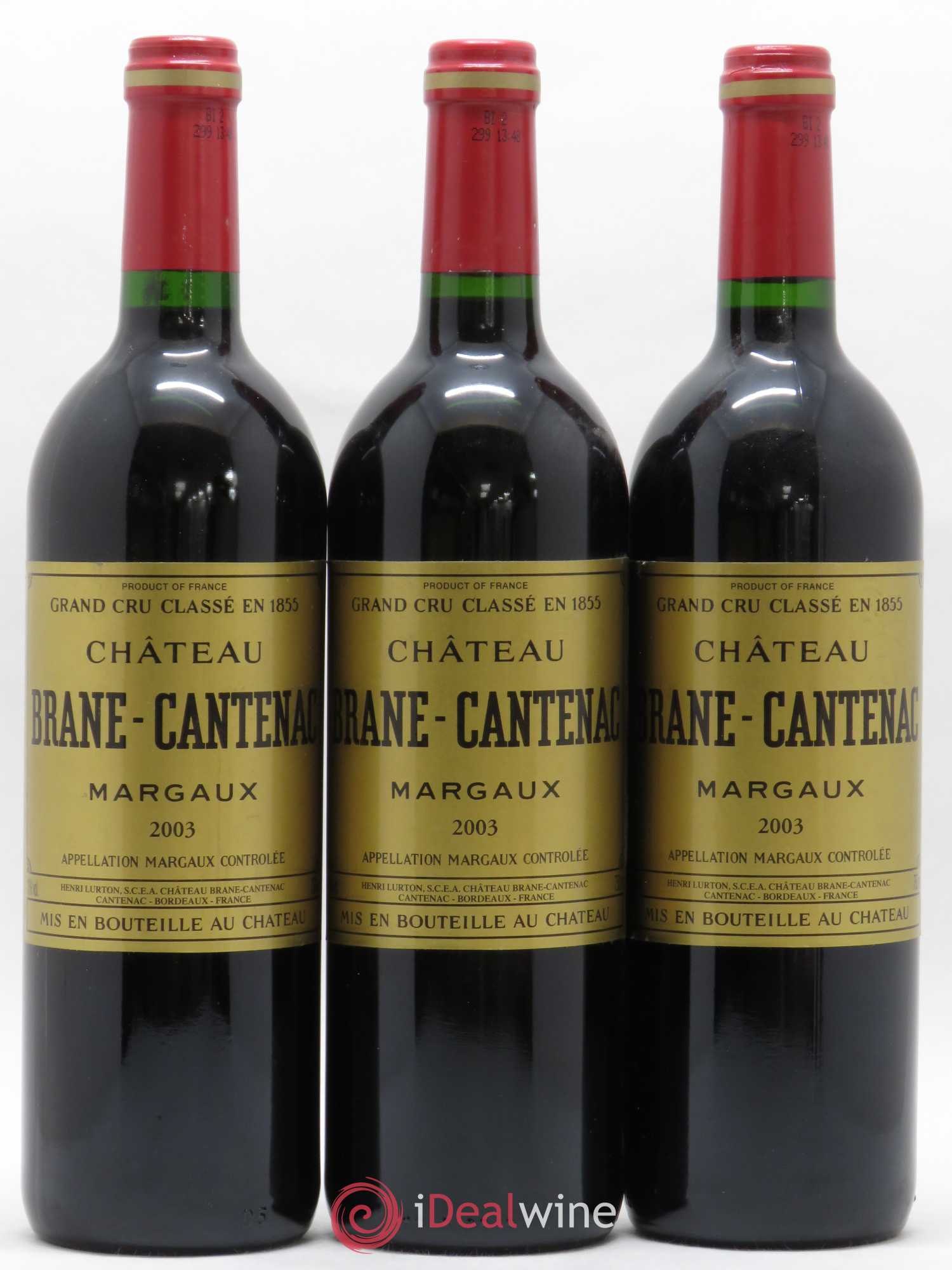 Château Brane Cantenac 2ème Grand Cru Classé 2003 - Lot de 3 bouteilles - 0