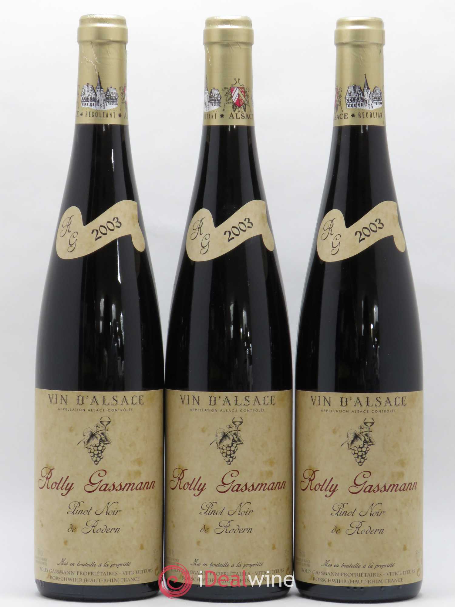Alsace Pinot noir de Rodern Rolly Gassmann 2003 - Lot de 3 bouteilles - 0