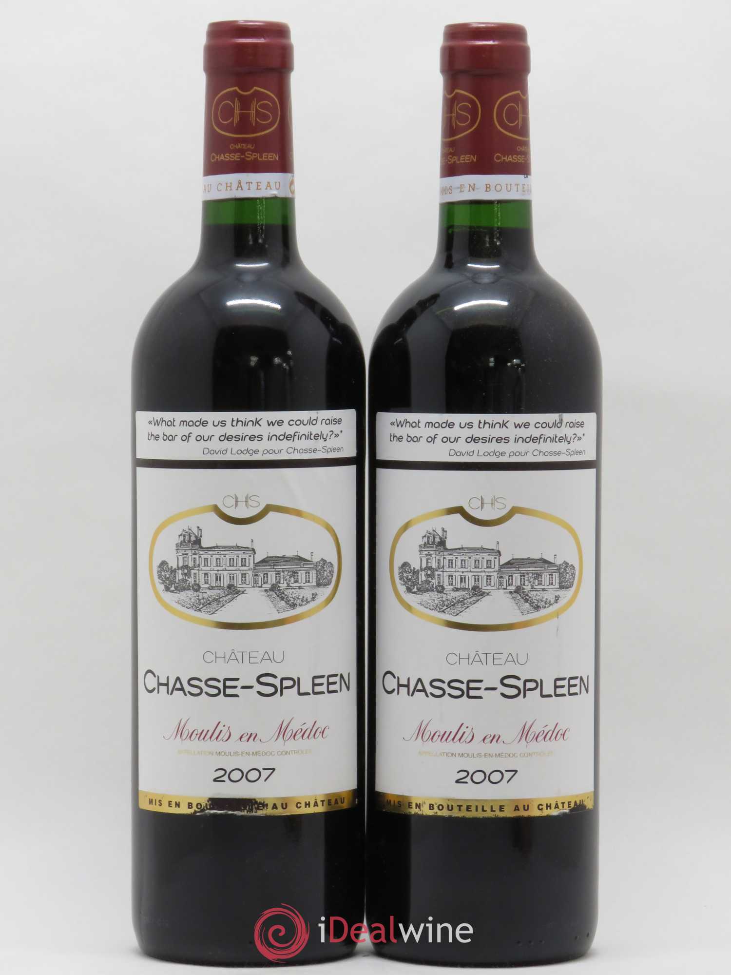 Château Chasse Spleen 2007 - Lot de 2 bouteilles - 0