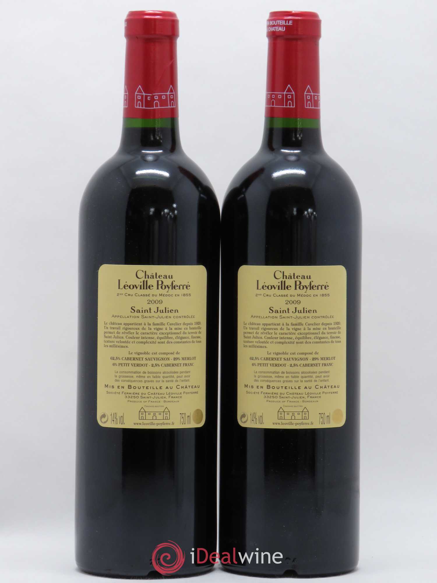 Château Léoville Poyferré 2ème Grand Cru Classé 2009 - Lot de 2 bouteilles - 1