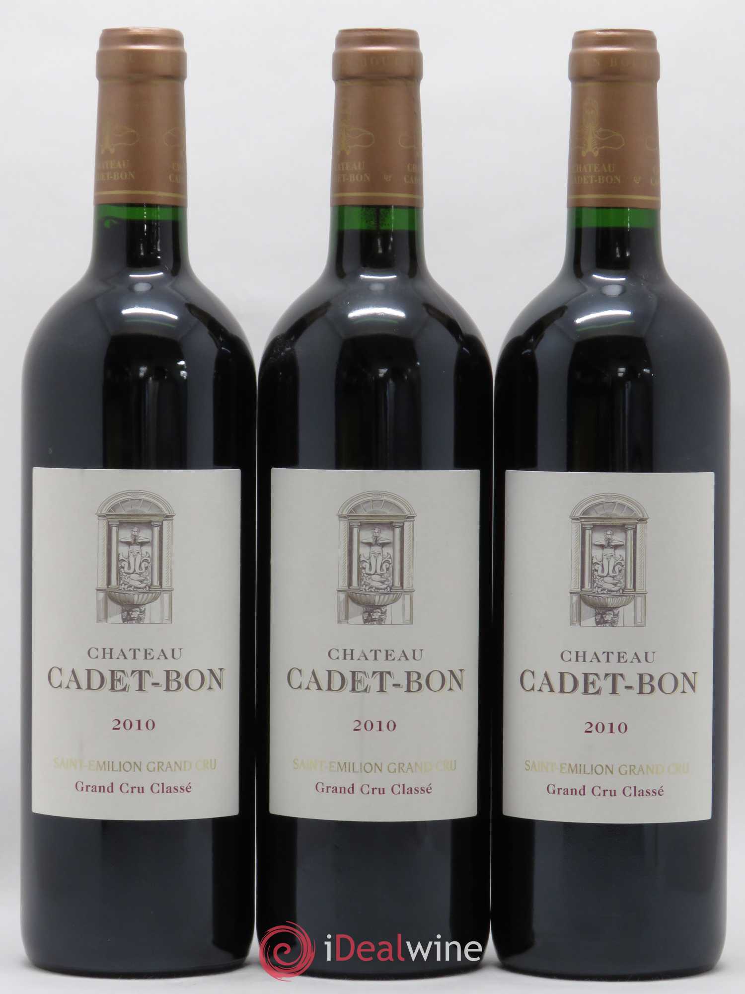 Château Cadet Bon Grand Cru Classé 2010 - Lot de 3 bouteilles - 0