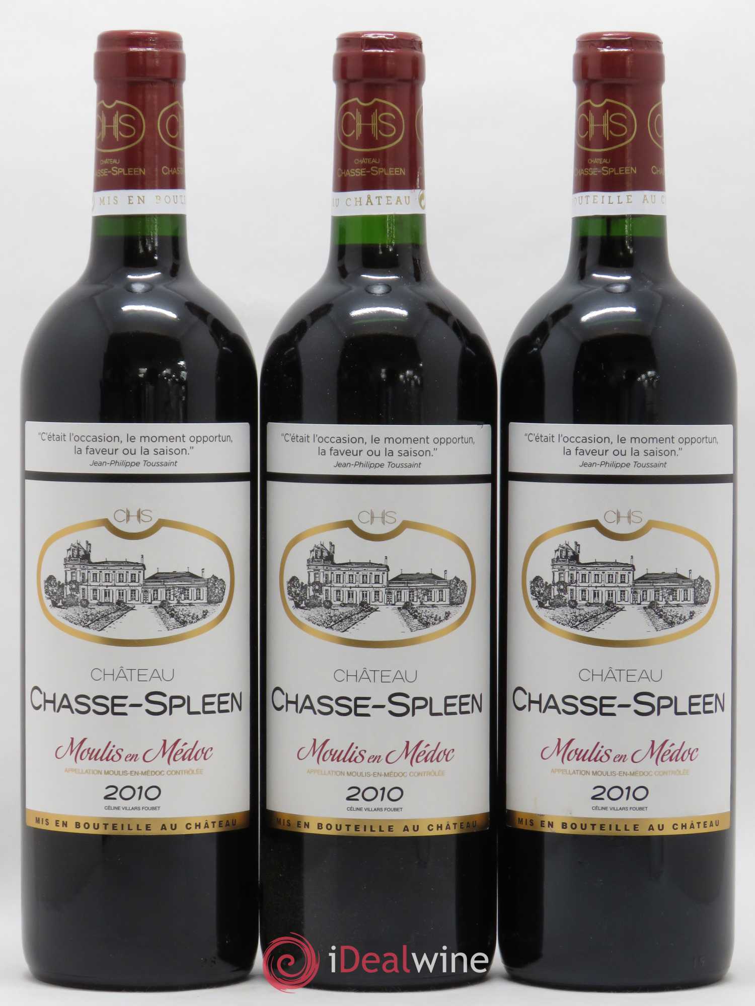 Château Chasse Spleen 2010 - Lot de 3 bouteilles - 0