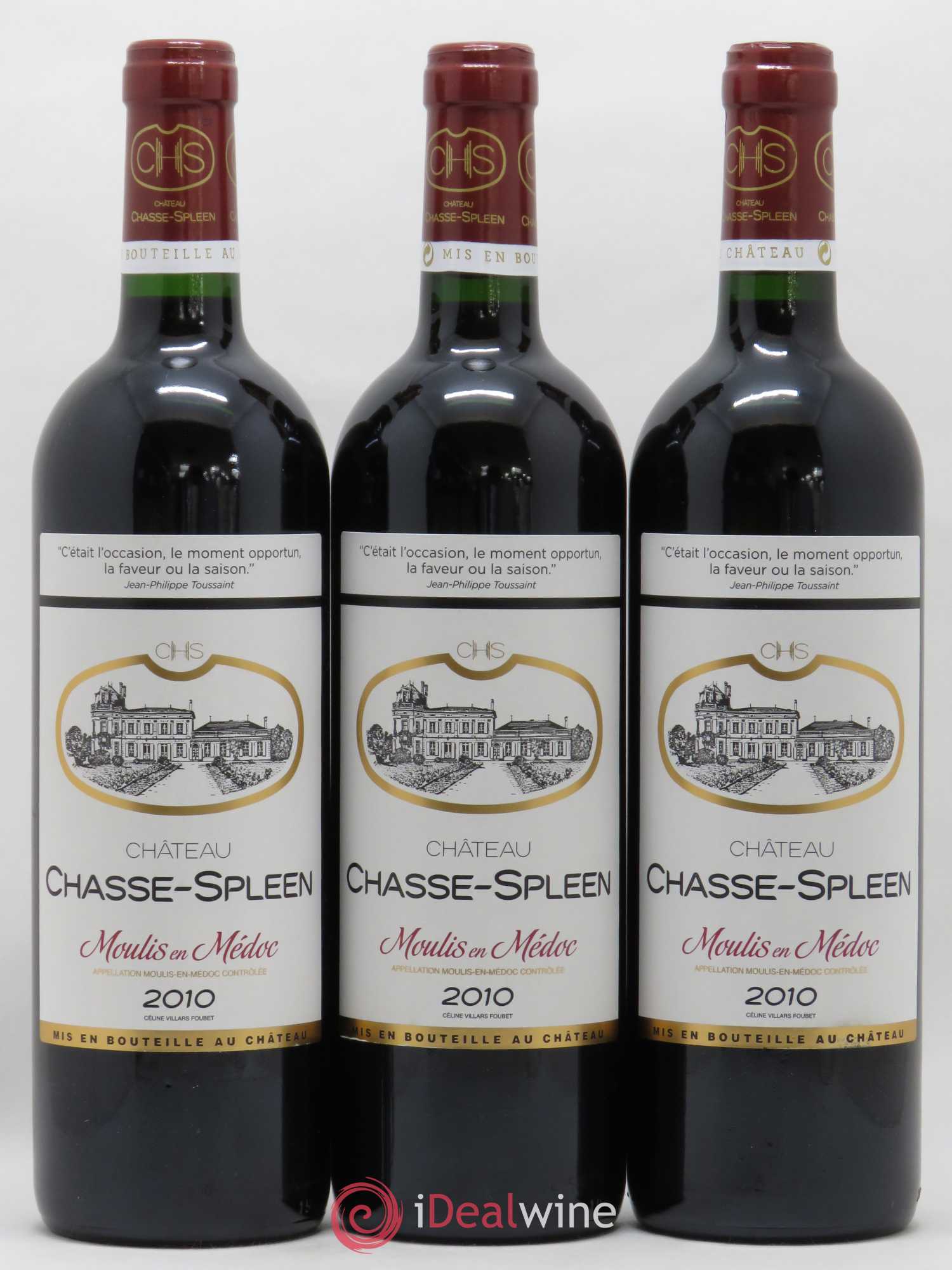 Château Chasse Spleen 2010 - Lot de 3 bouteilles - 0