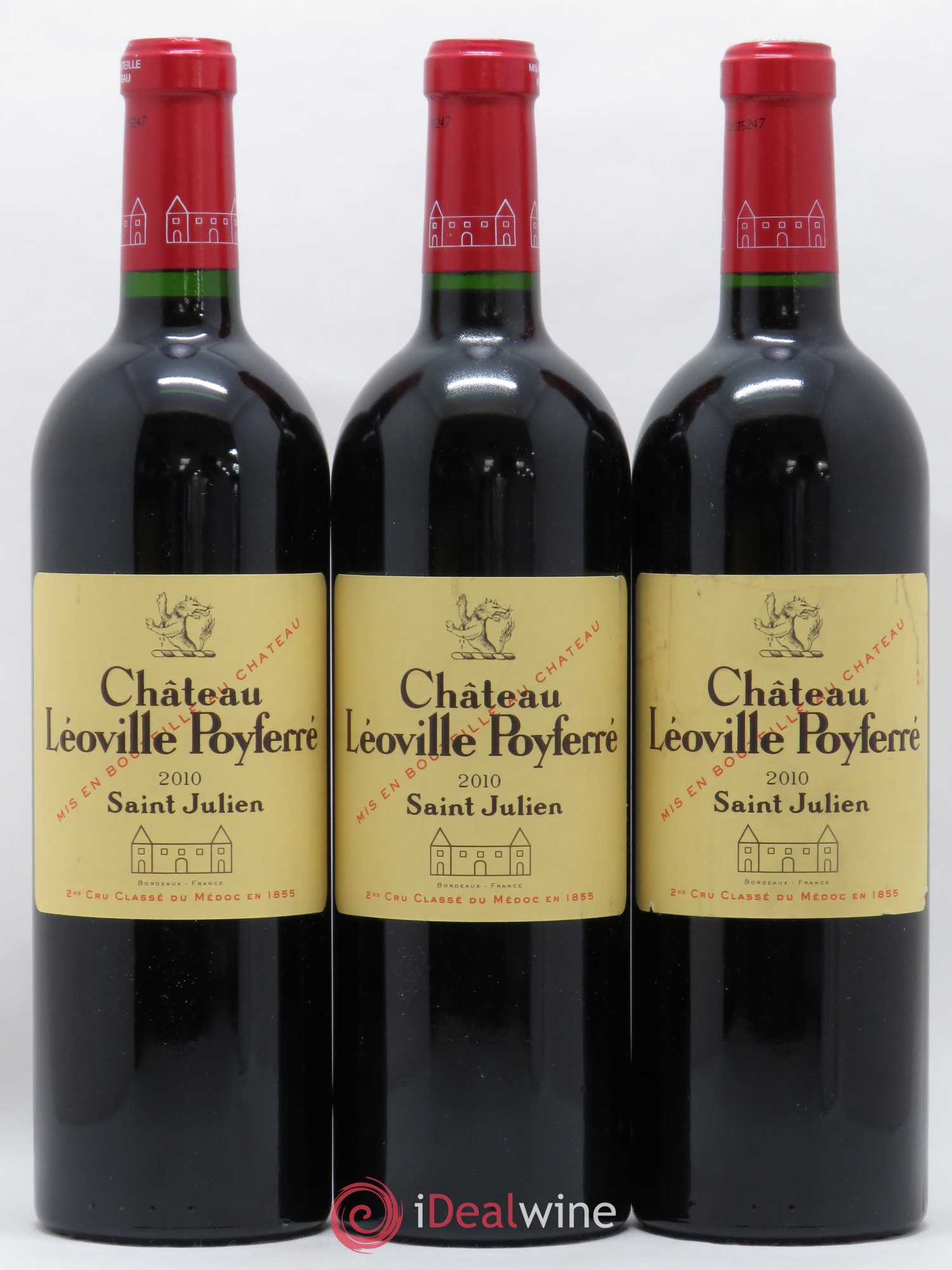 Château Léoville Poyferré 2ème Grand Cru Classé 2010 - Lot de 3 bouteilles - 0