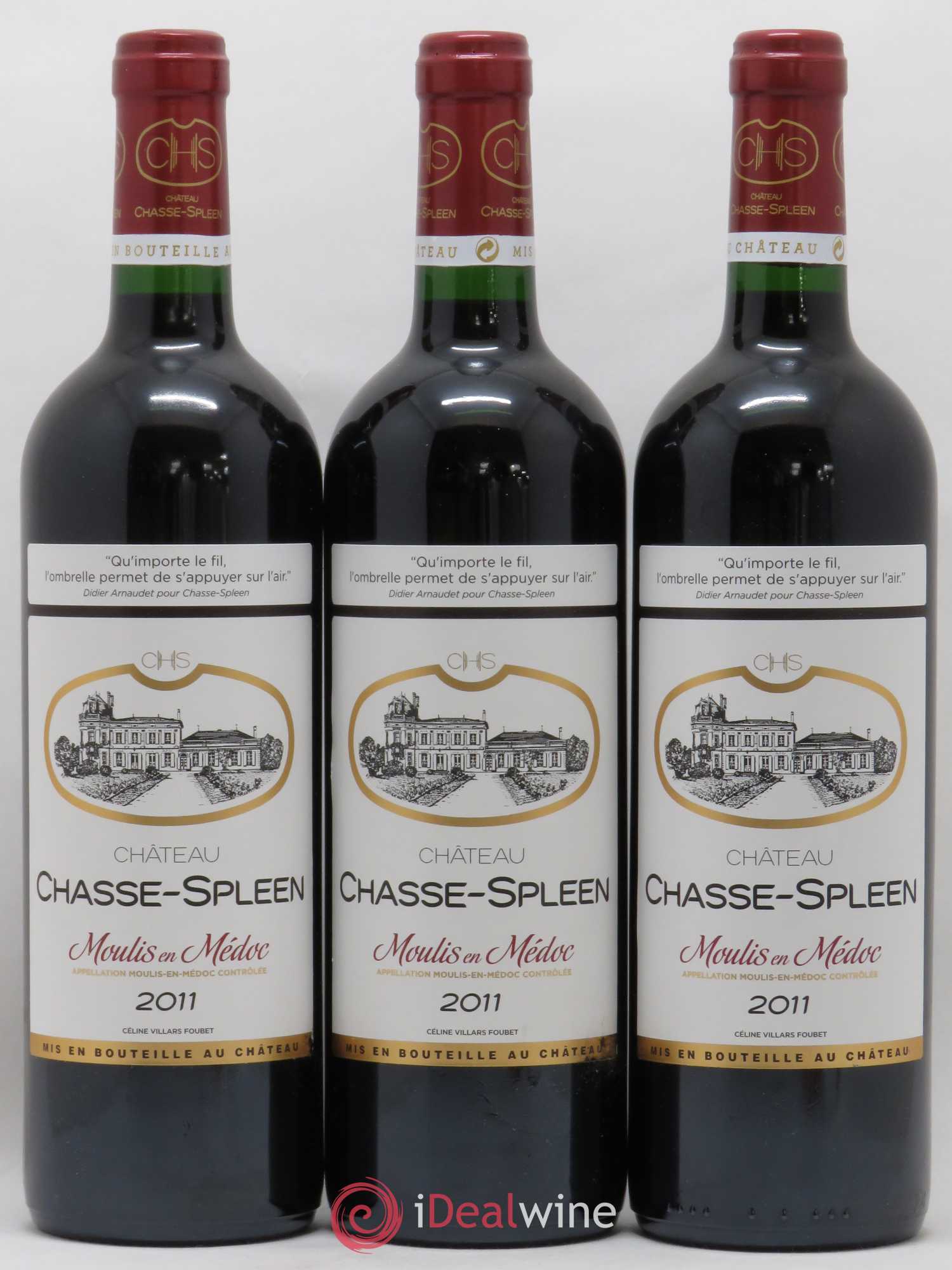 Château Chasse Spleen 2011 - Lot de 3 bouteilles - 0
