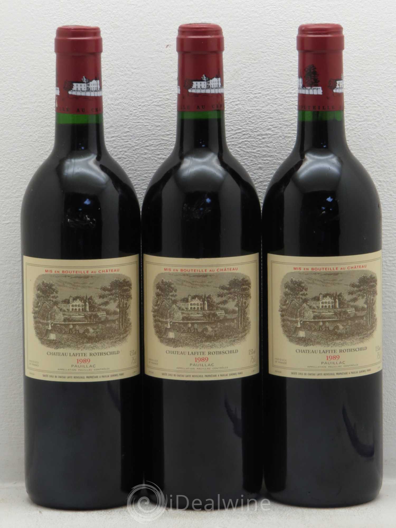 Château Lafite Rothschild 1er Grand Cru Classé 1989 - Lot de 3 bouteilles - 0